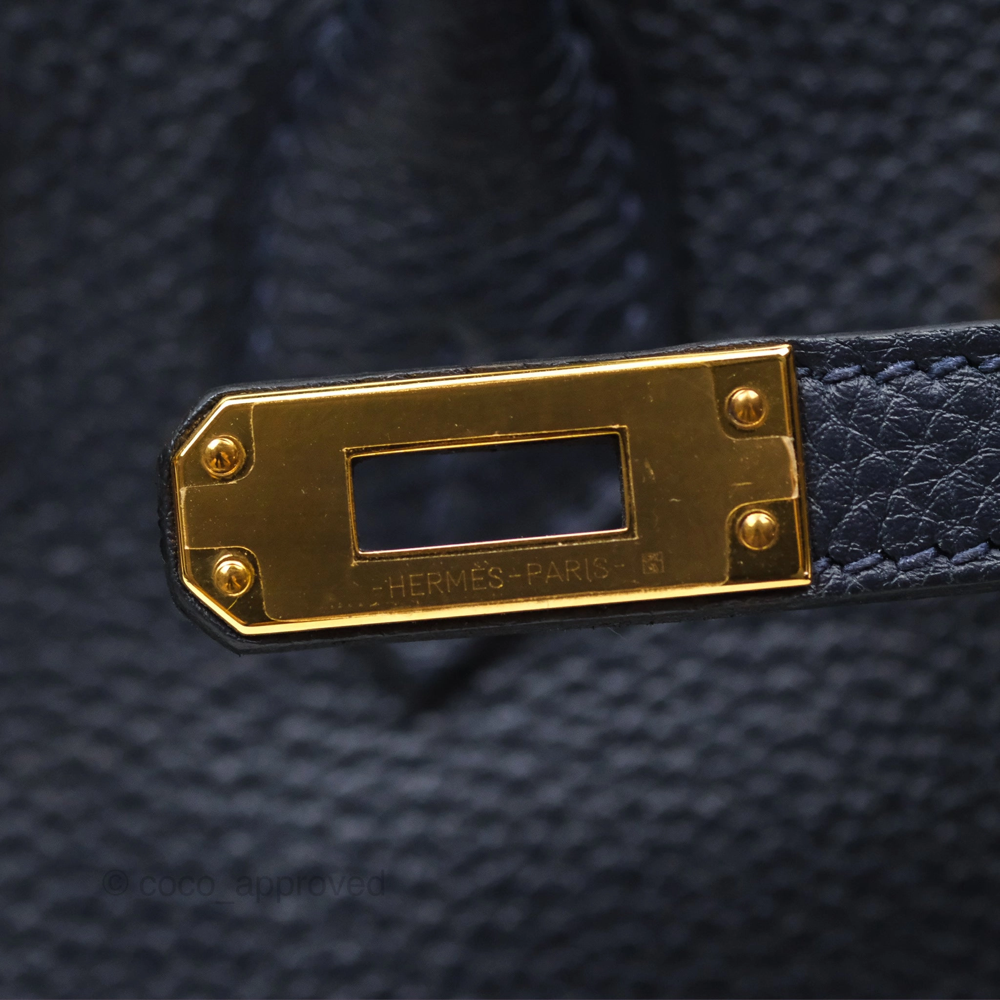 Herms Birkin 25 Retourne Bleu Nuit 2Z Togo Gold Hardware