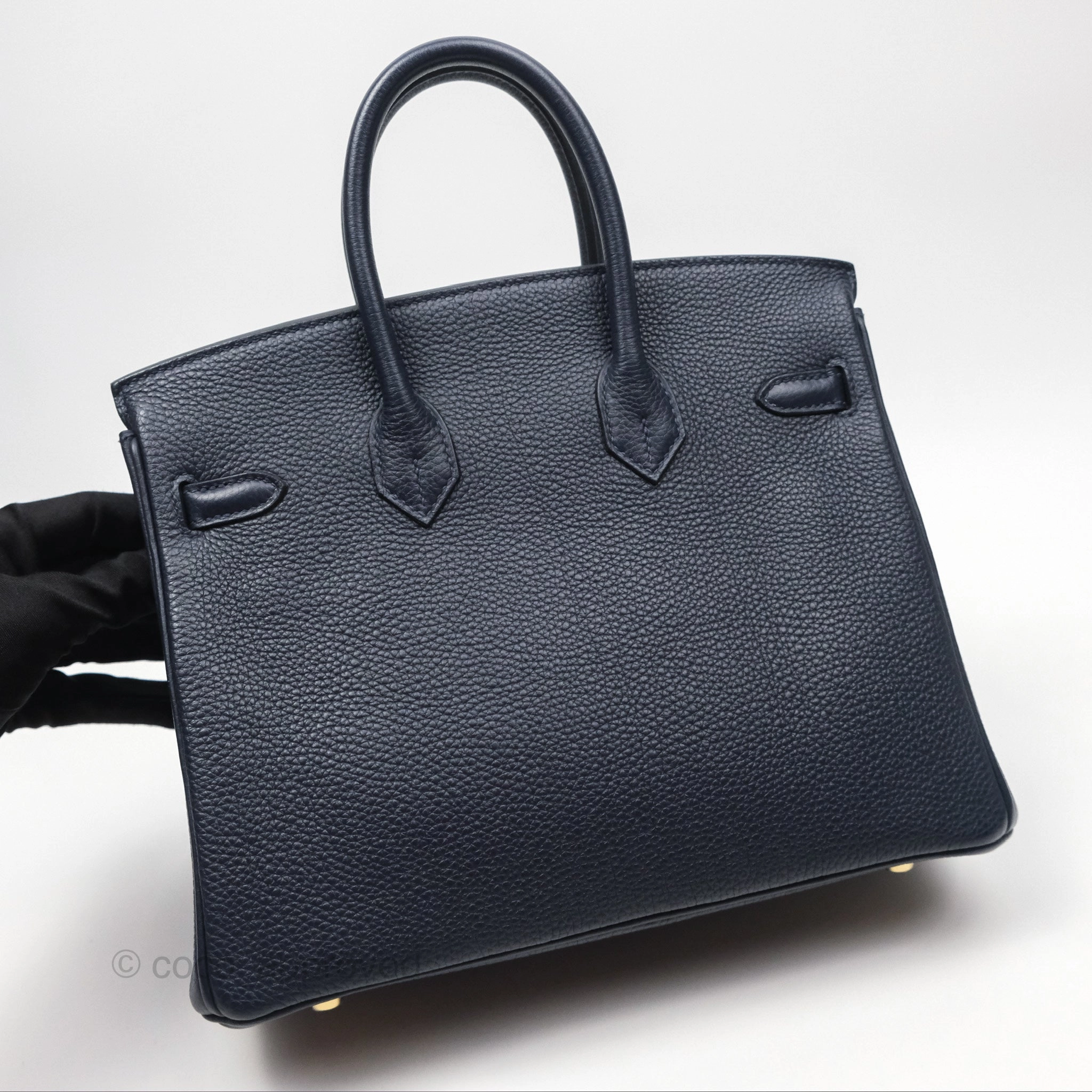 Herms Birkin 25 Retourne Bleu Nuit 2Z Togo Gold Hardware
