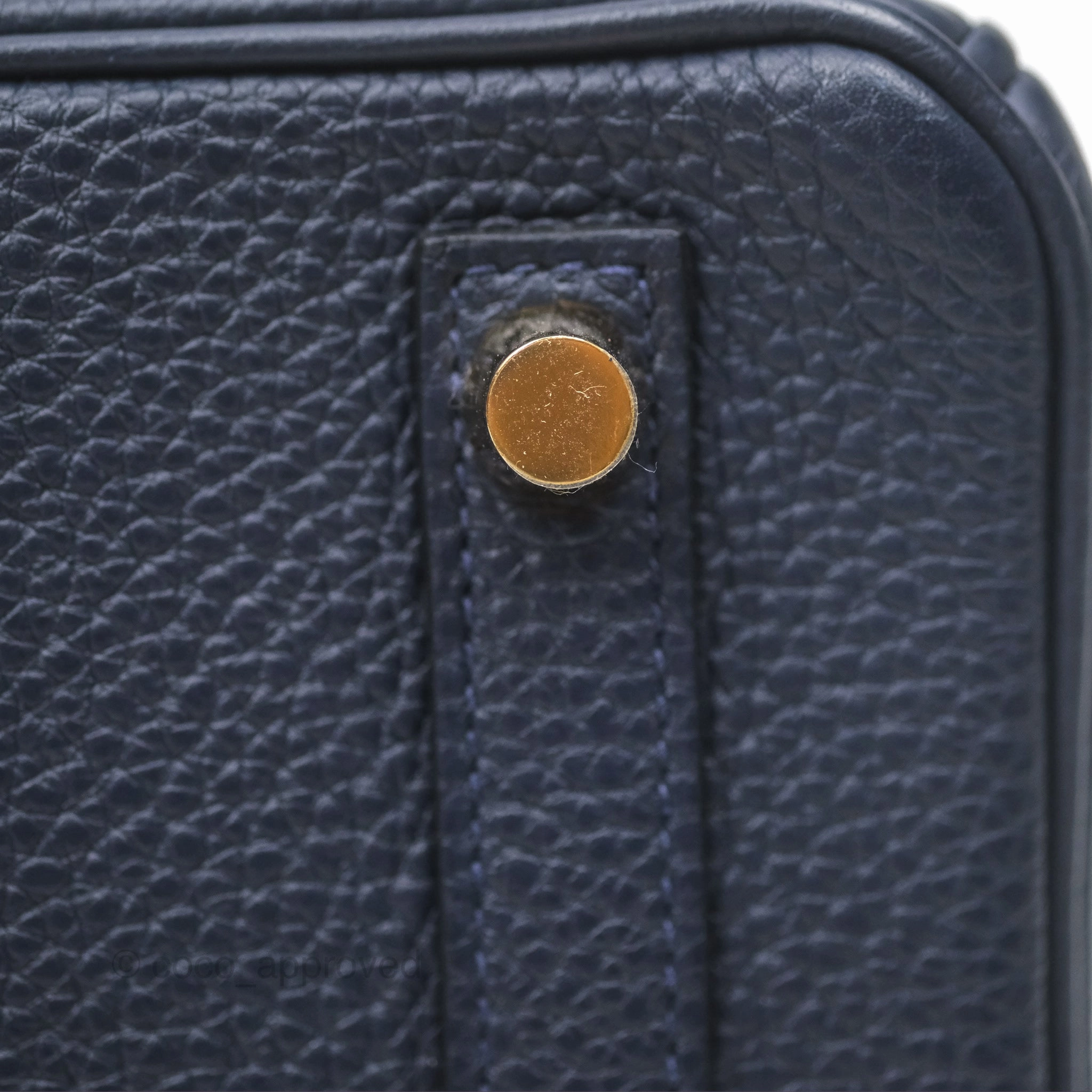 Herms Birkin 25 Retourne Bleu Nuit 2Z Togo Gold Hardware