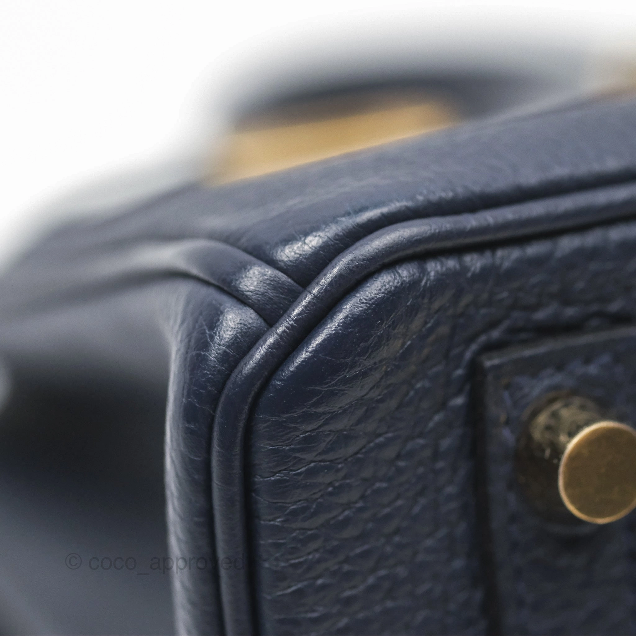Herms Birkin 25 Retourne Bleu Nuit 2Z Togo Gold Hardware