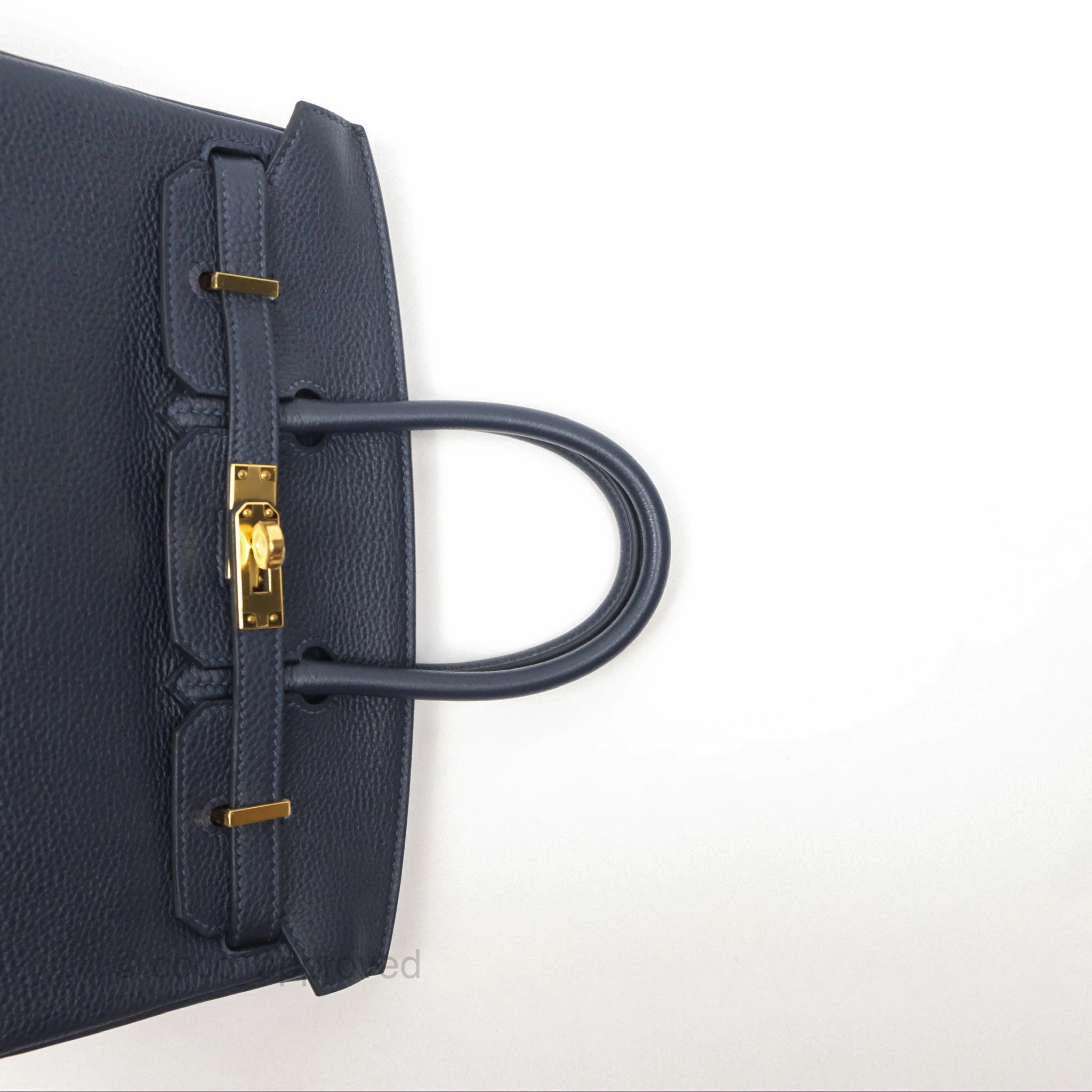 Herms Birkin 25 Retourne Bleu Nuit 2Z Togo Gold Hardware