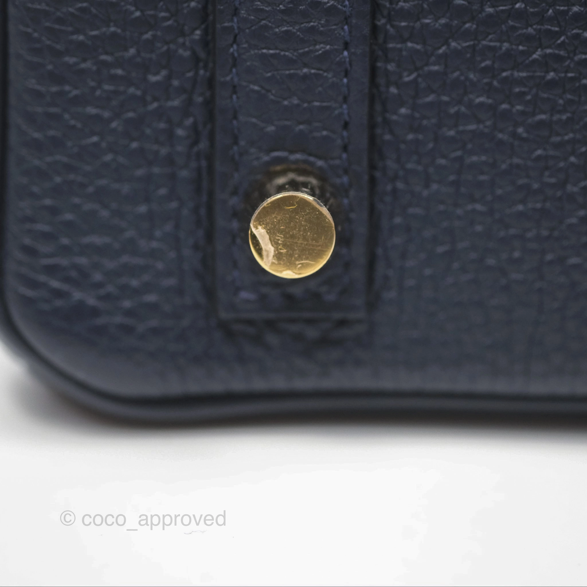 Herms Birkin 25 Retourne Bleu Nuit 2Z Togo Gold Hardware