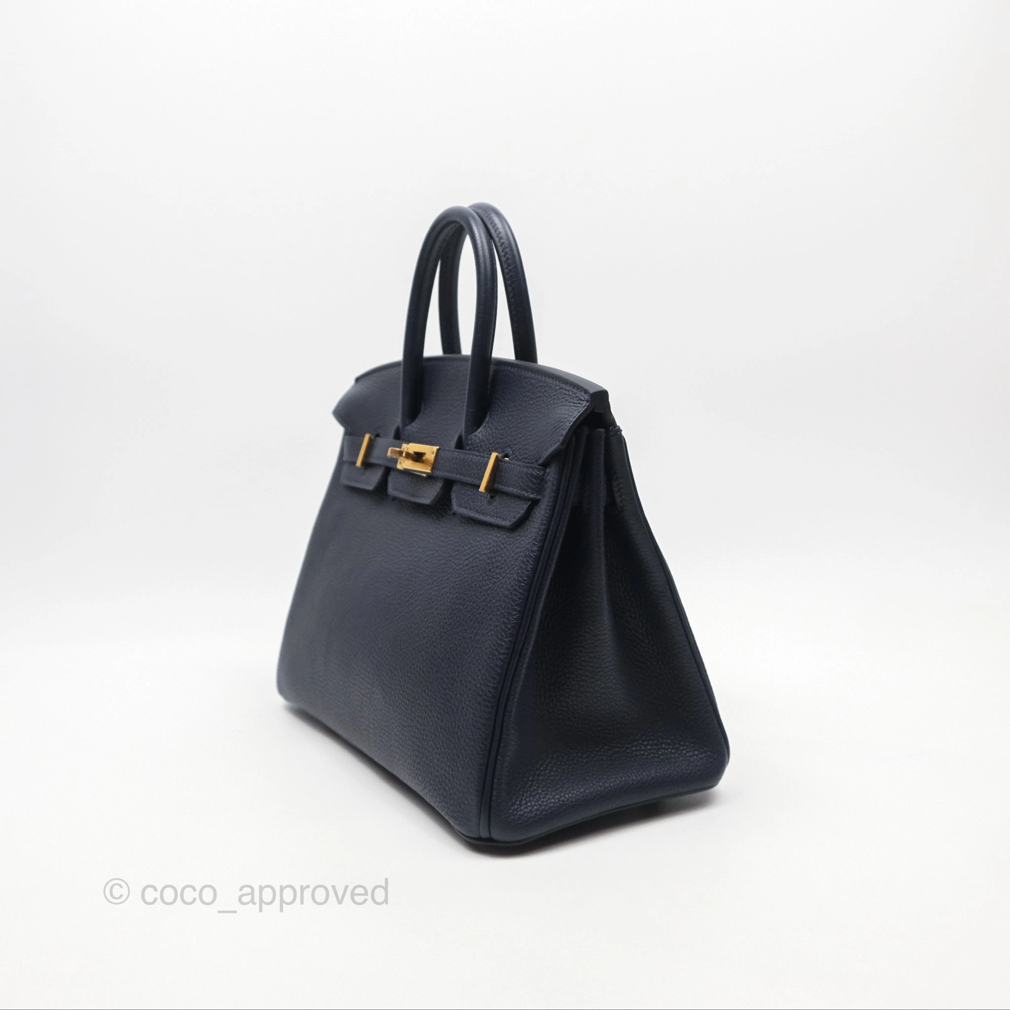Herms Birkin 25 Retourne Bleu Nuit 2Z Togo Gold Hardware