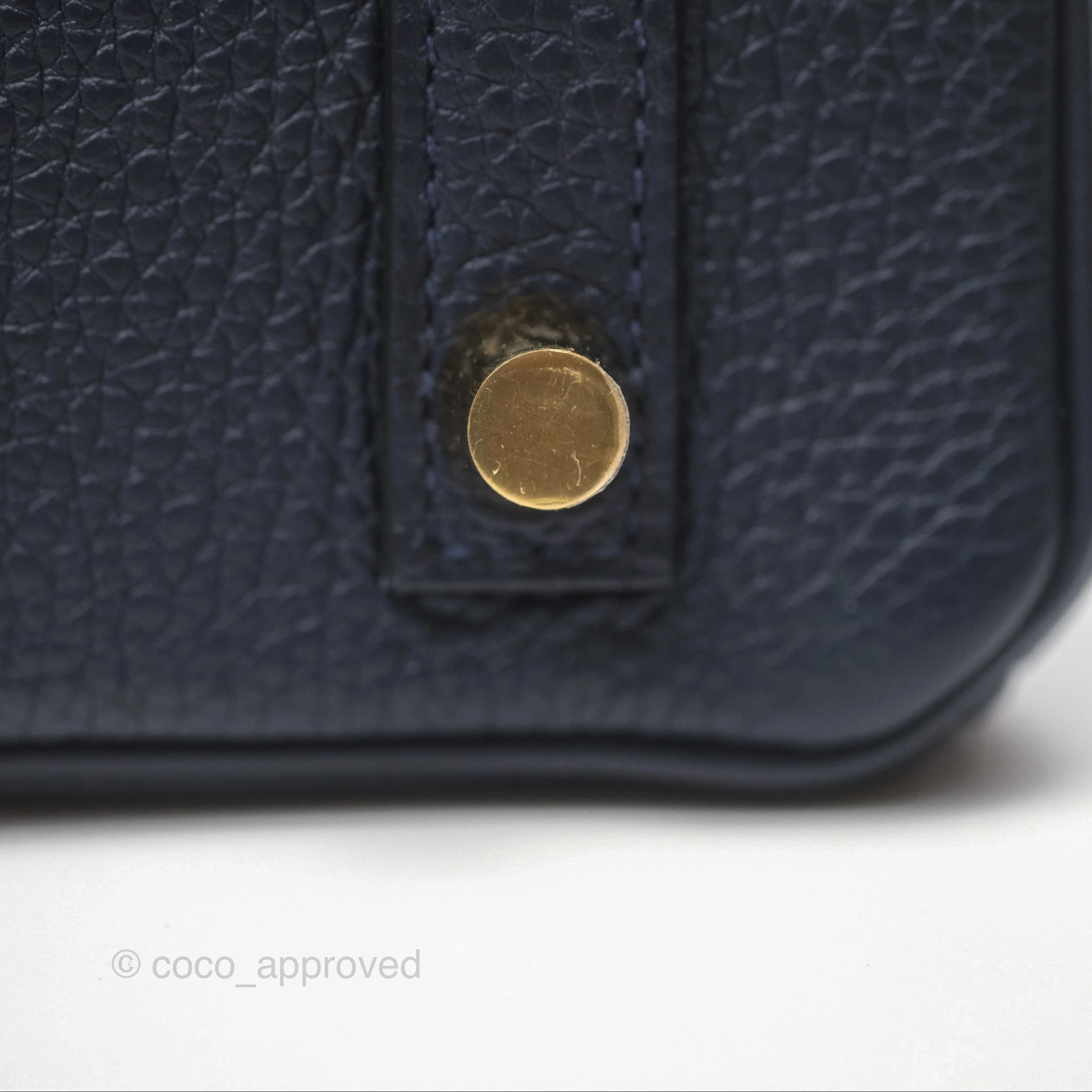 Herms Birkin 25 Retourne Bleu Nuit 2Z Togo Gold Hardware