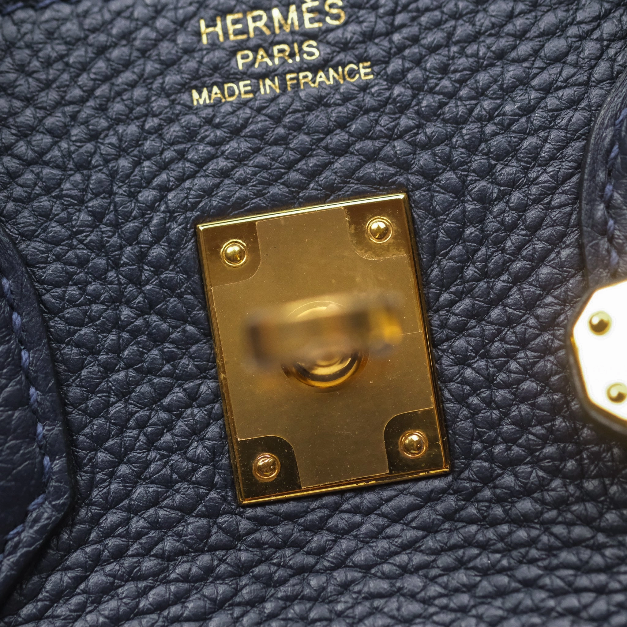 Herms Birkin 25 Retourne Bleu Nuit 2Z Togo Gold Hardware