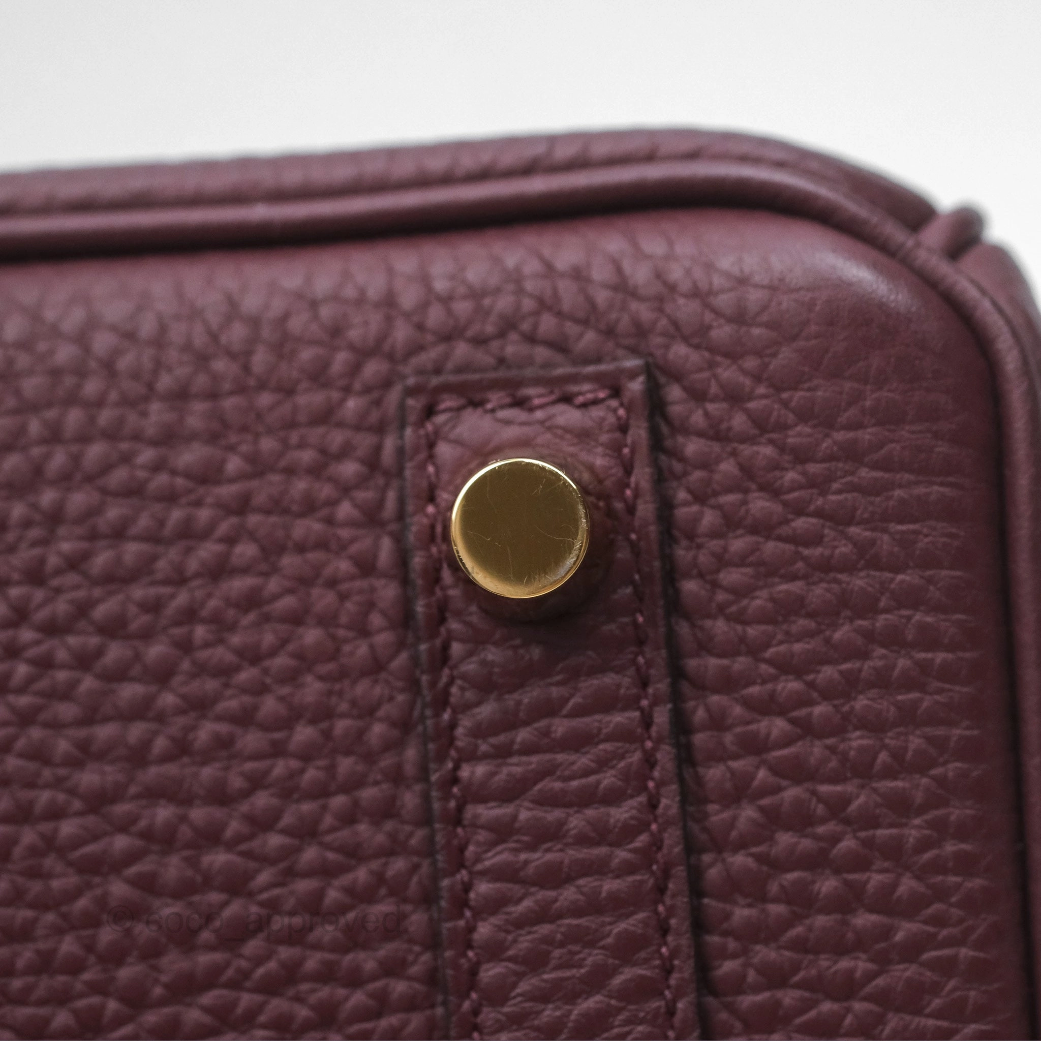 Herms Birkin 25 Retourne Bordeaux Togo Gold Hardware