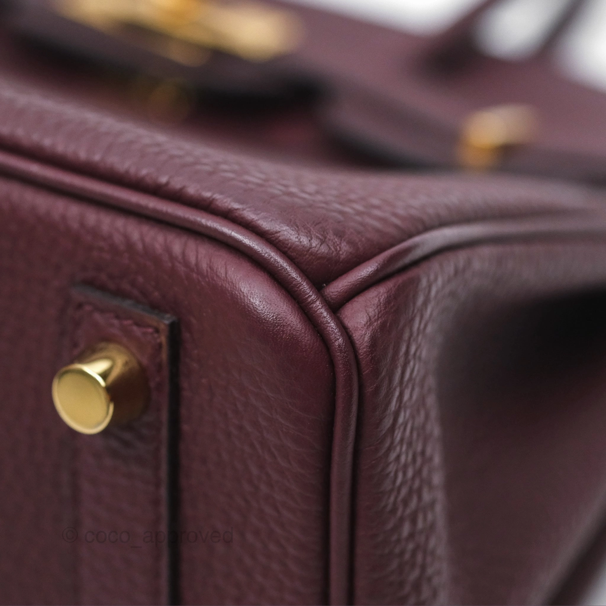 Herms Birkin 25 Retourne Bordeaux Togo Gold Hardware
