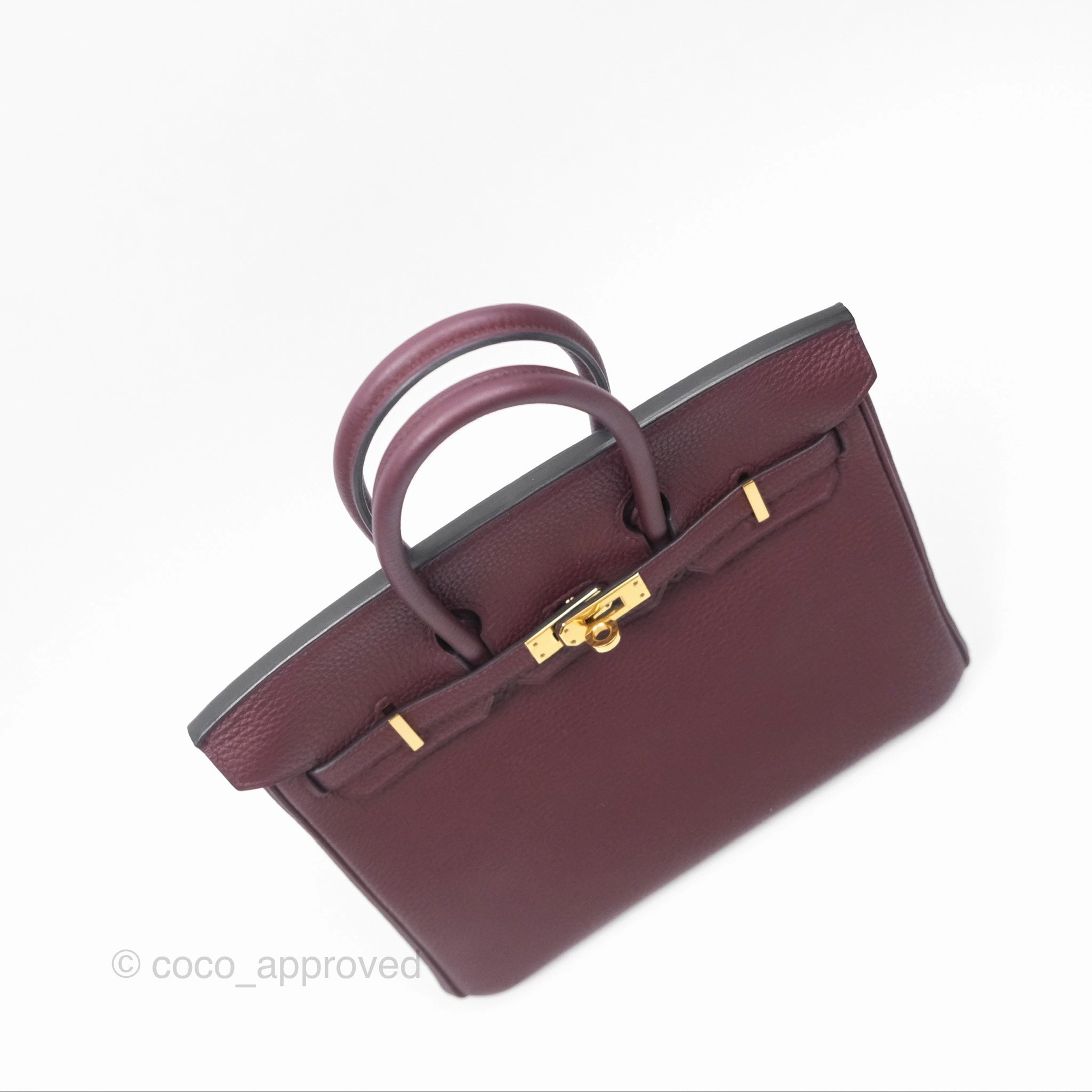 Herms Birkin 25 Retourne Bordeaux Togo Gold Hardware