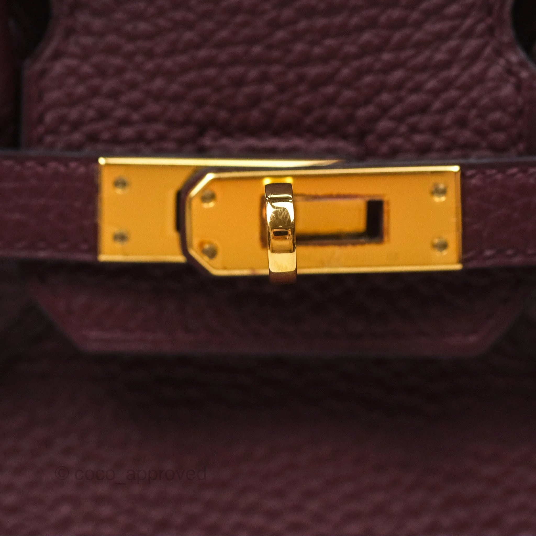 Herms Birkin 25 Retourne Bordeaux Togo Gold Hardware