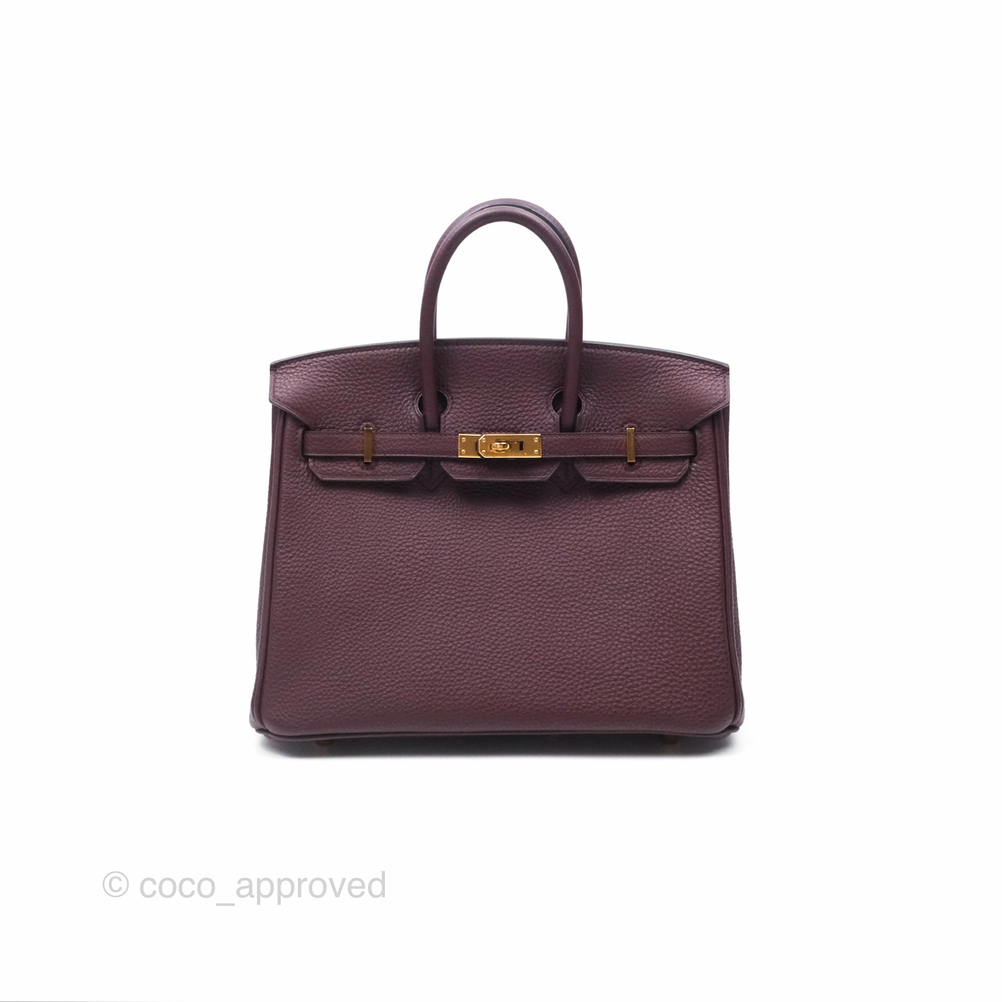 Herms Birkin 25 Retourne Bordeaux Togo Gold Hardware