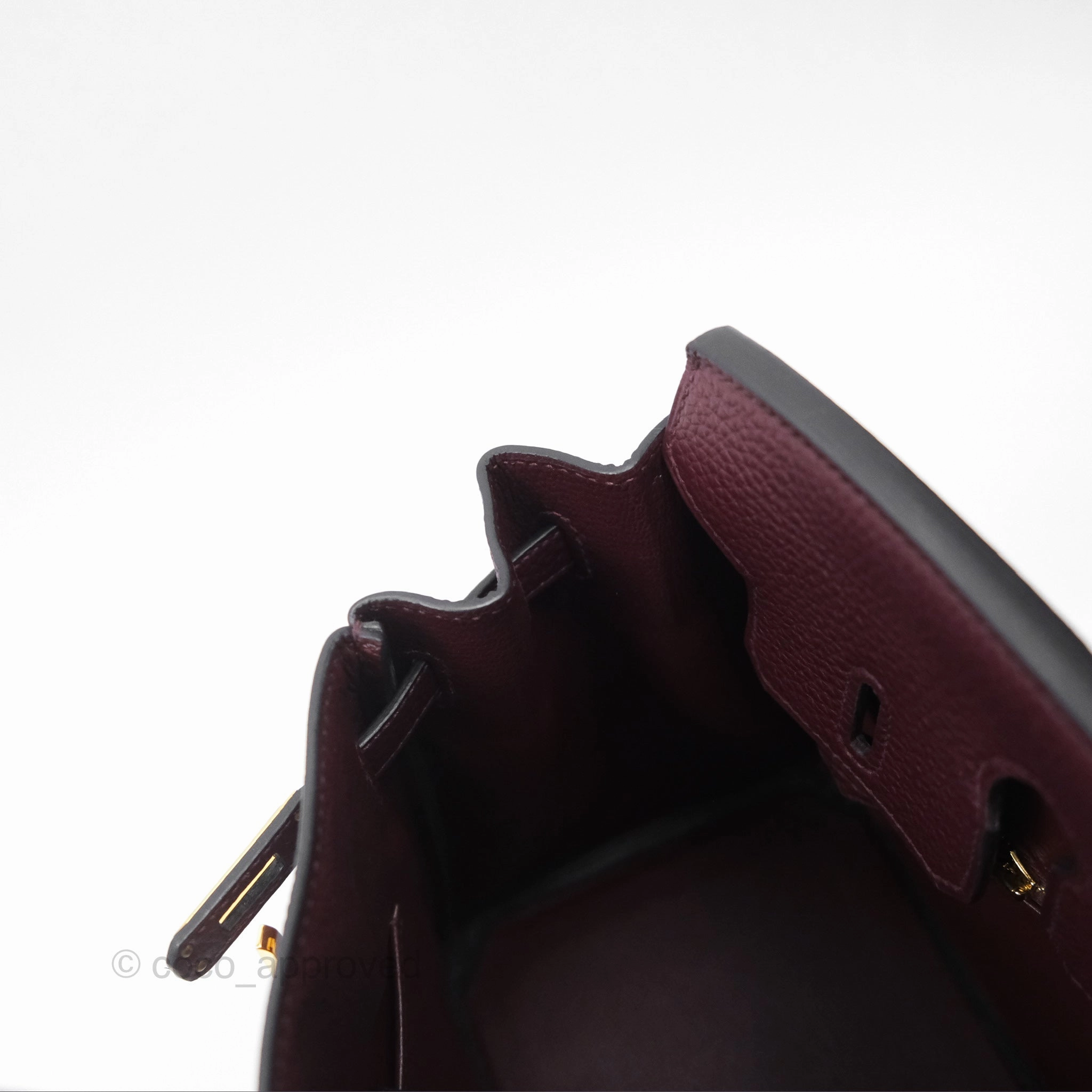 Herms Birkin 25 Retourne Bordeaux Togo Gold Hardware