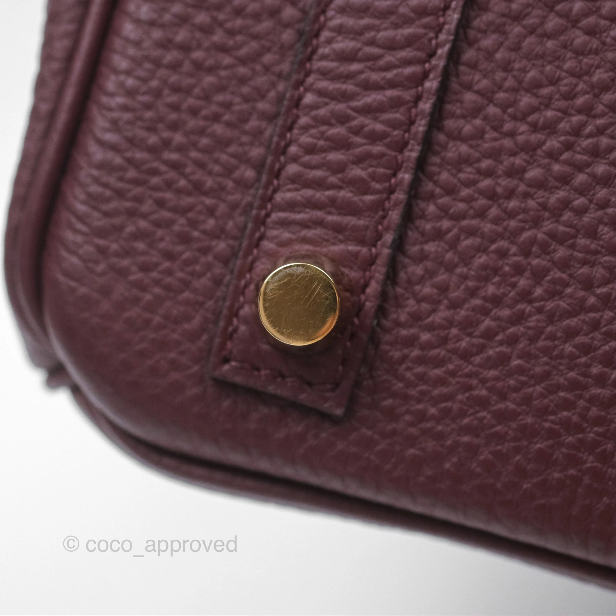 Herms Birkin 25 Retourne Bordeaux Togo Gold Hardware