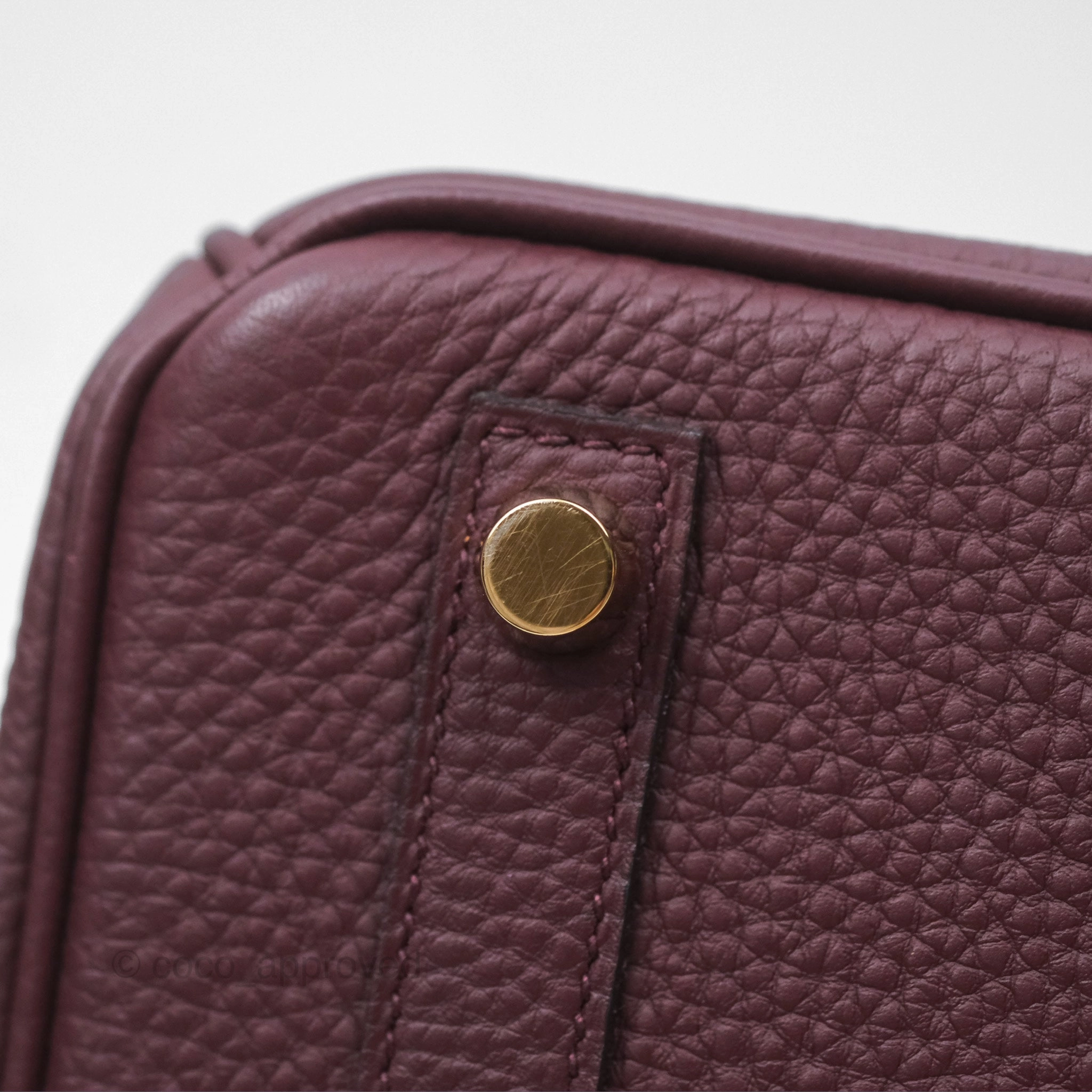 Herms Birkin 25 Retourne Bordeaux Togo Gold Hardware