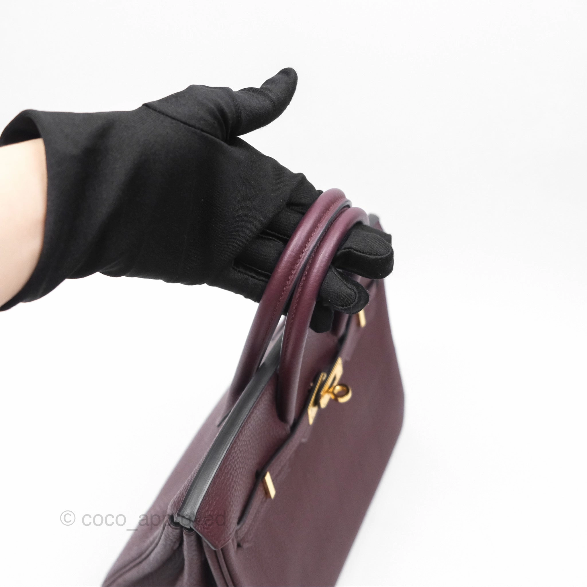 Herms Birkin 25 Retourne Bordeaux Togo Gold Hardware