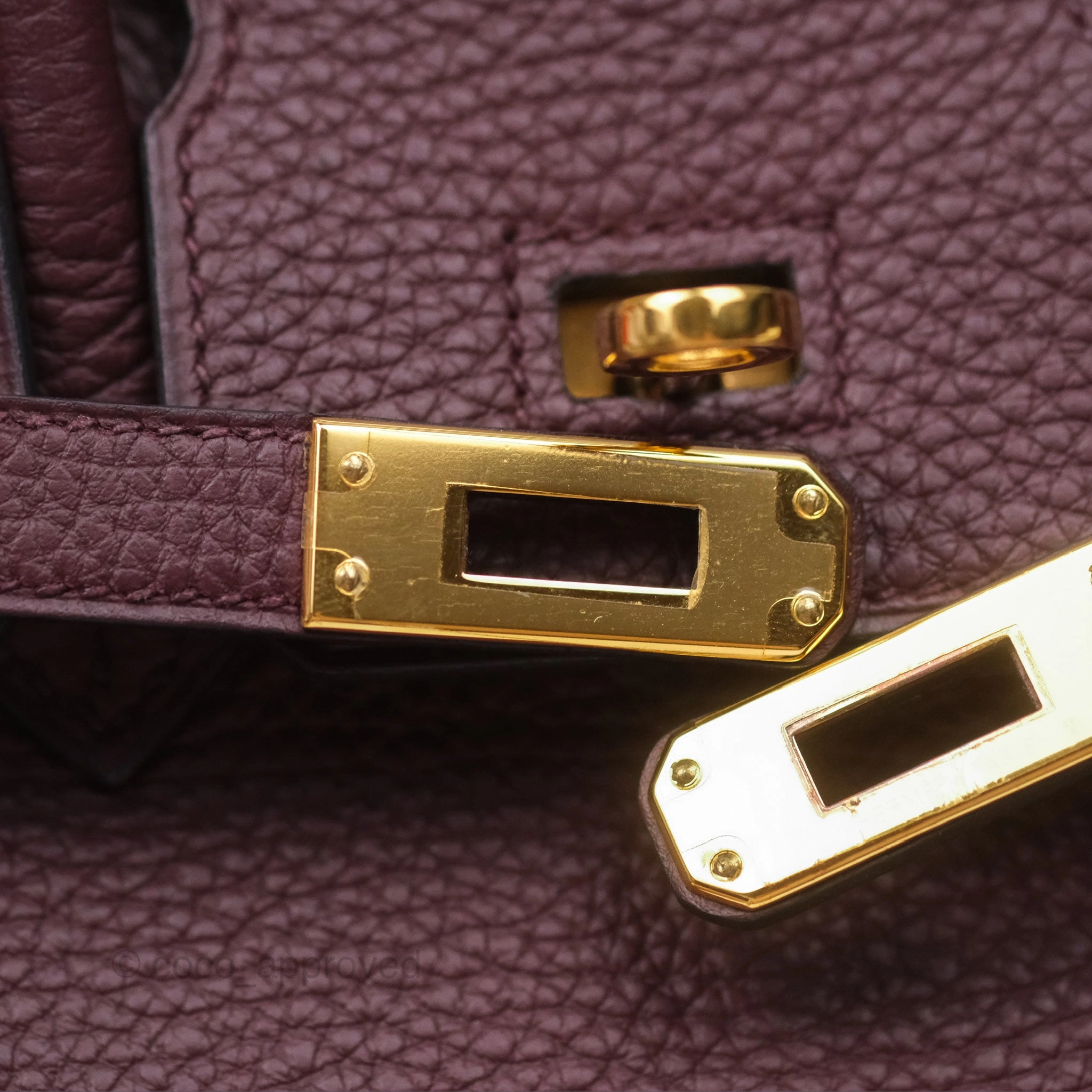 Herms Birkin 25 Retourne Bordeaux Togo Gold Hardware