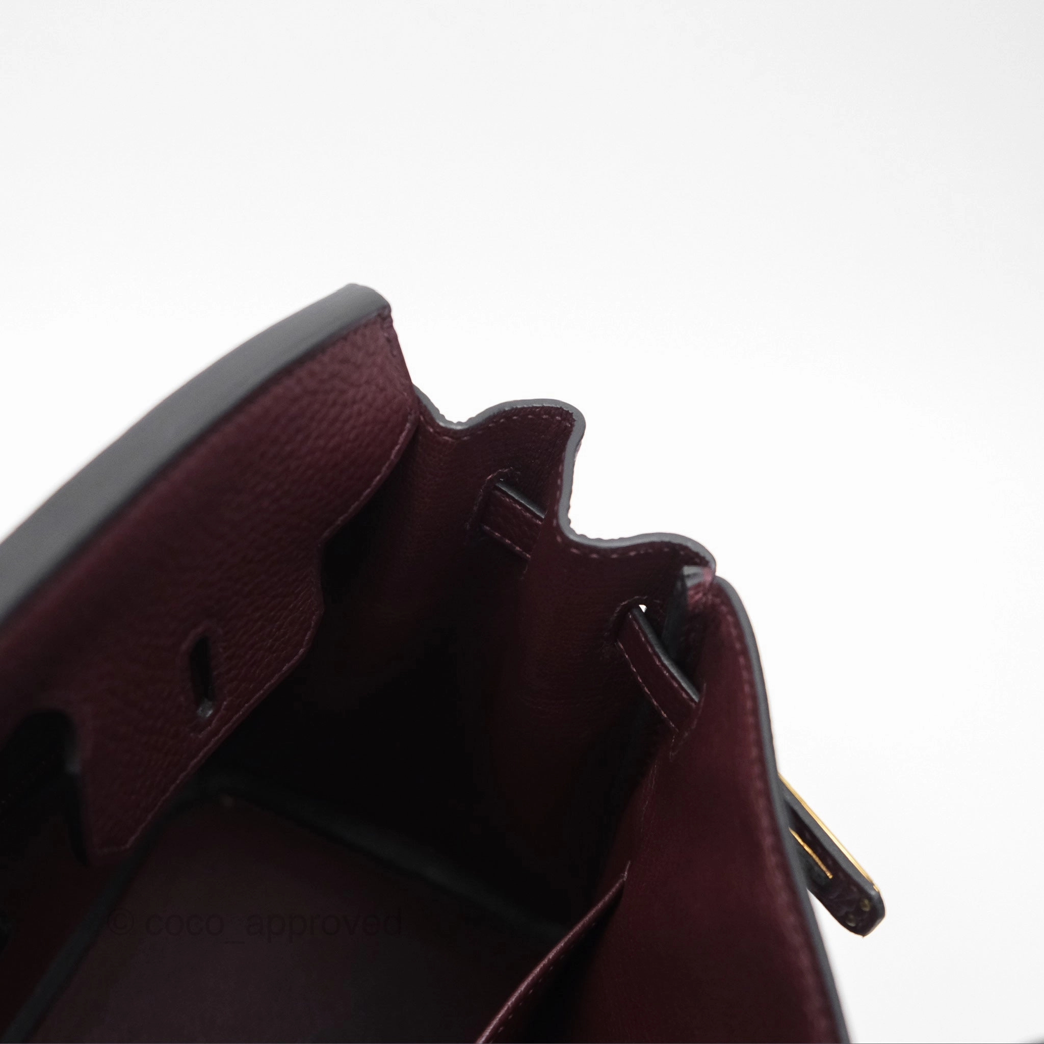 Herms Birkin 25 Retourne Bordeaux Togo Gold Hardware