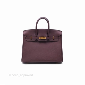 Herms Birkin 25 Retourne Bordeaux Togo Gold Hardware