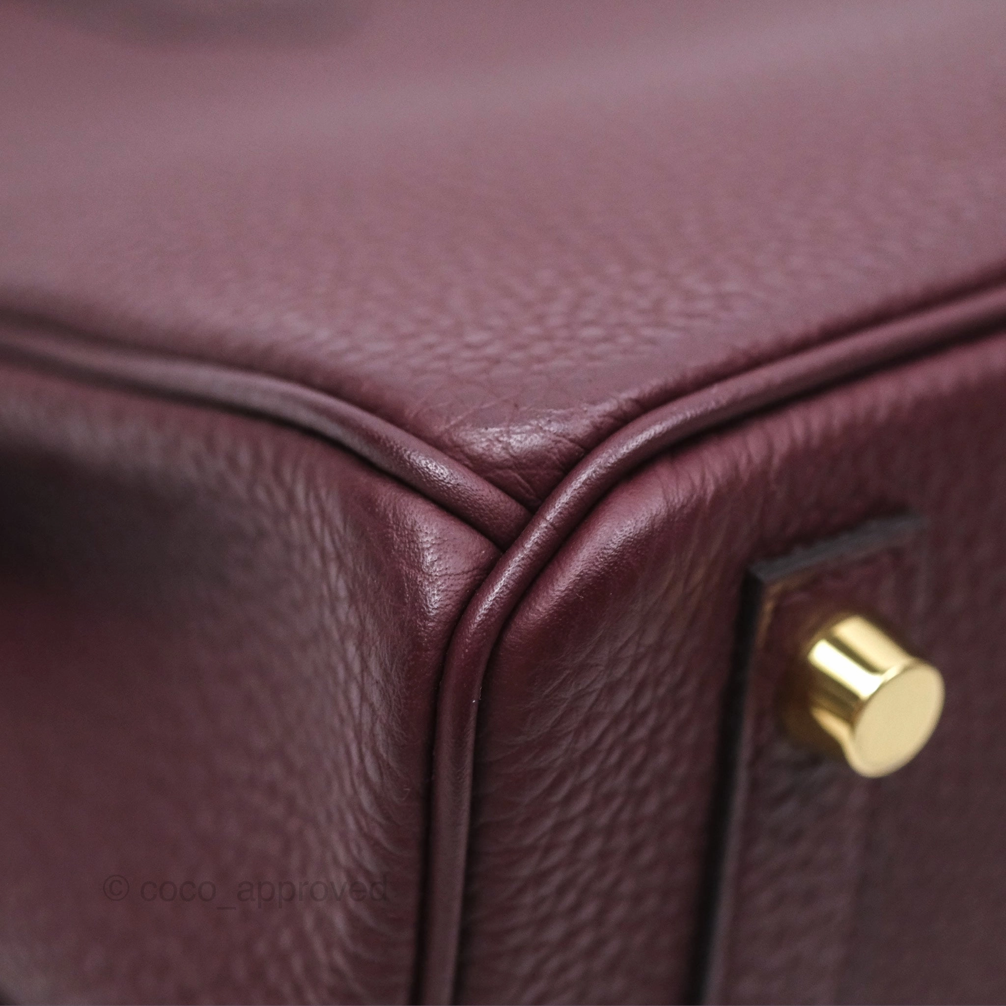 Herms Birkin 25 Retourne Bordeaux Togo Gold Hardware