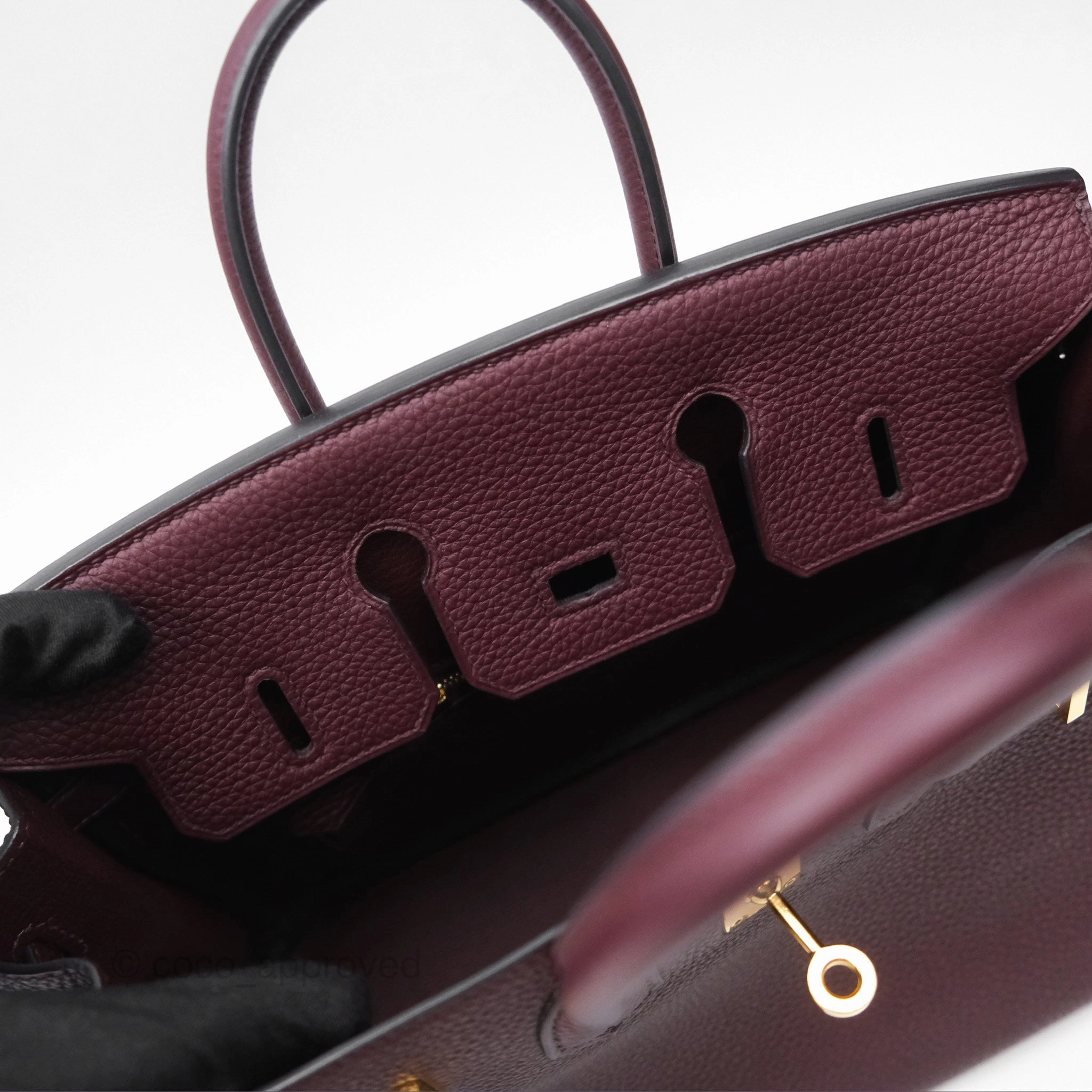 Herms Birkin 25 Retourne Bordeaux Togo Gold Hardware