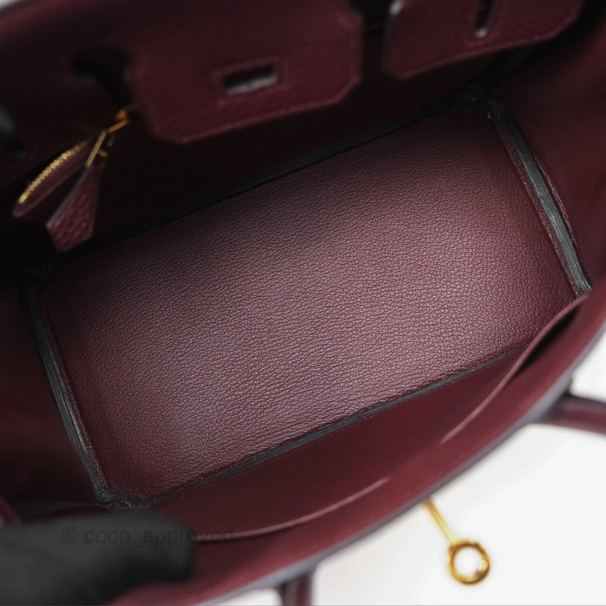 Herms Birkin 25 Retourne Bordeaux Togo Gold Hardware