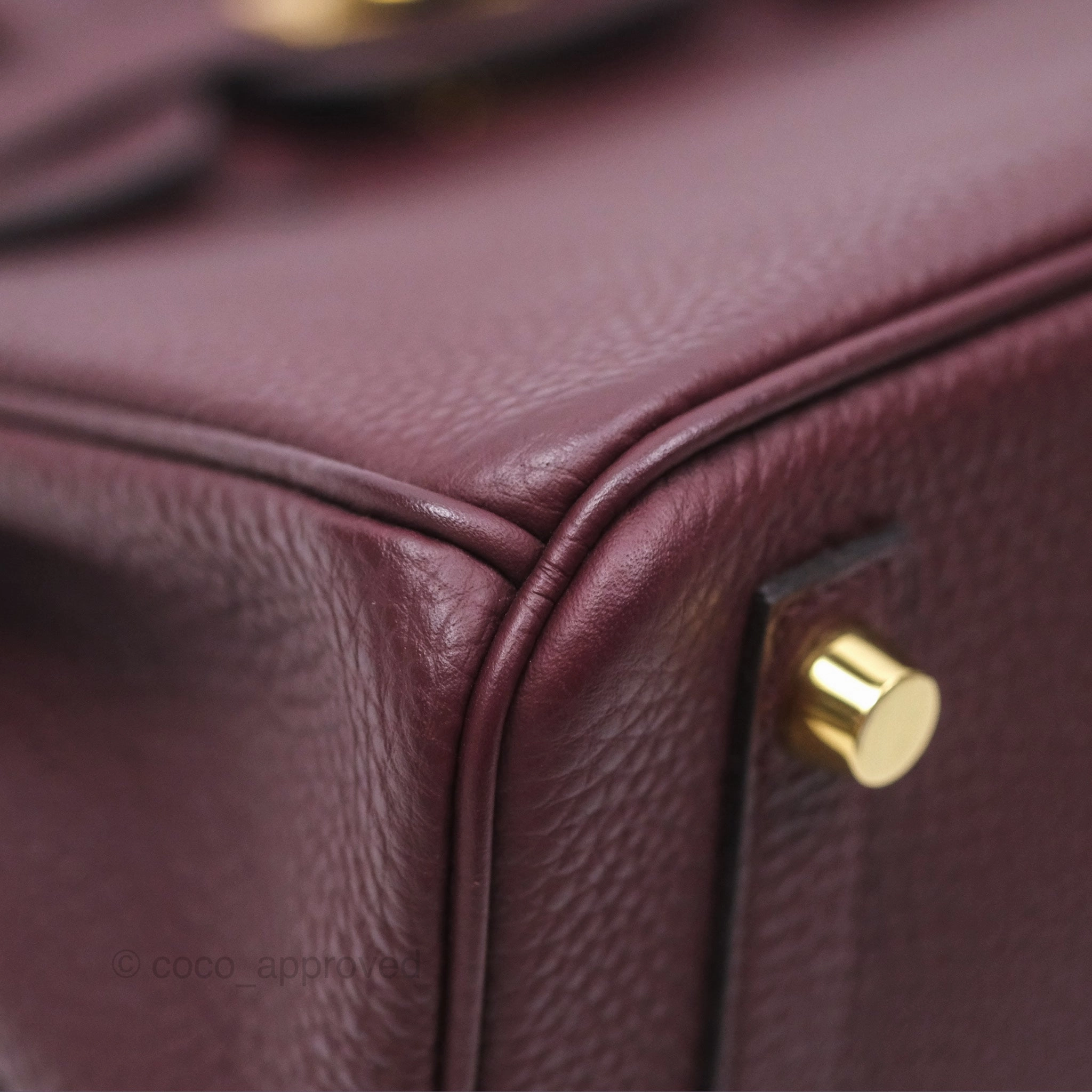 Herms Birkin 25 Retourne Bordeaux Togo Gold Hardware