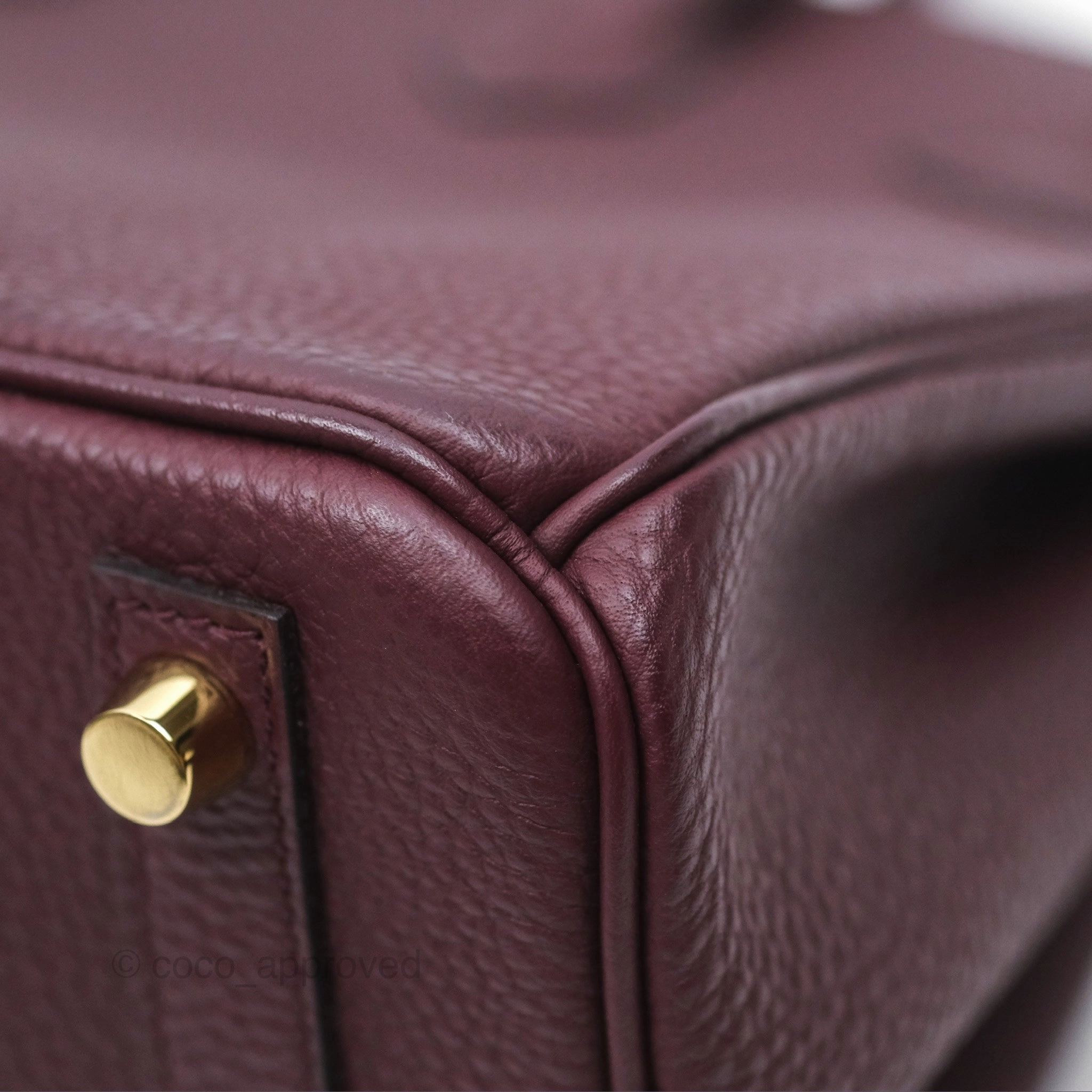 Herms Birkin 25 Retourne Bordeaux Togo Gold Hardware