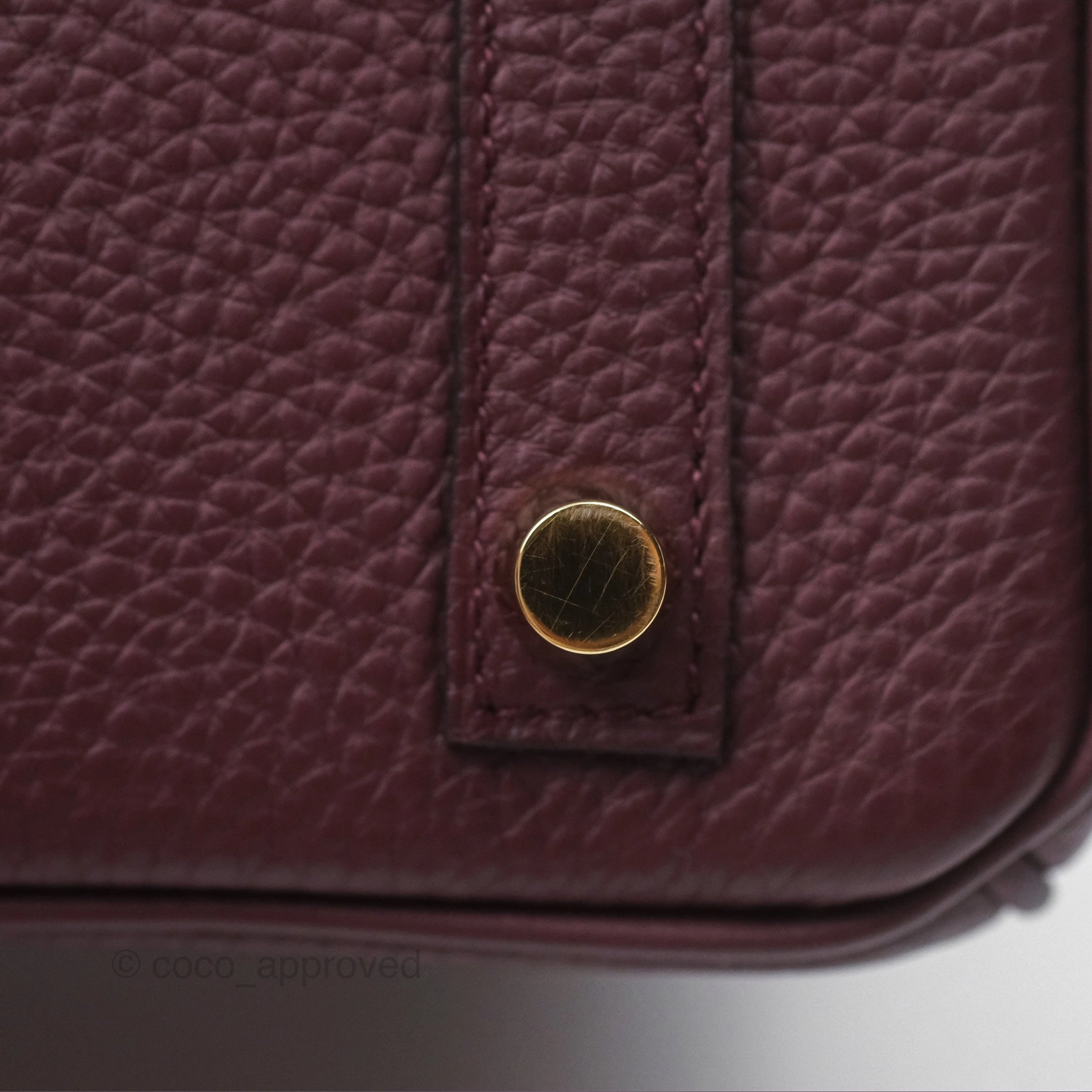 Herms Birkin 25 Retourne Bordeaux Togo Gold Hardware