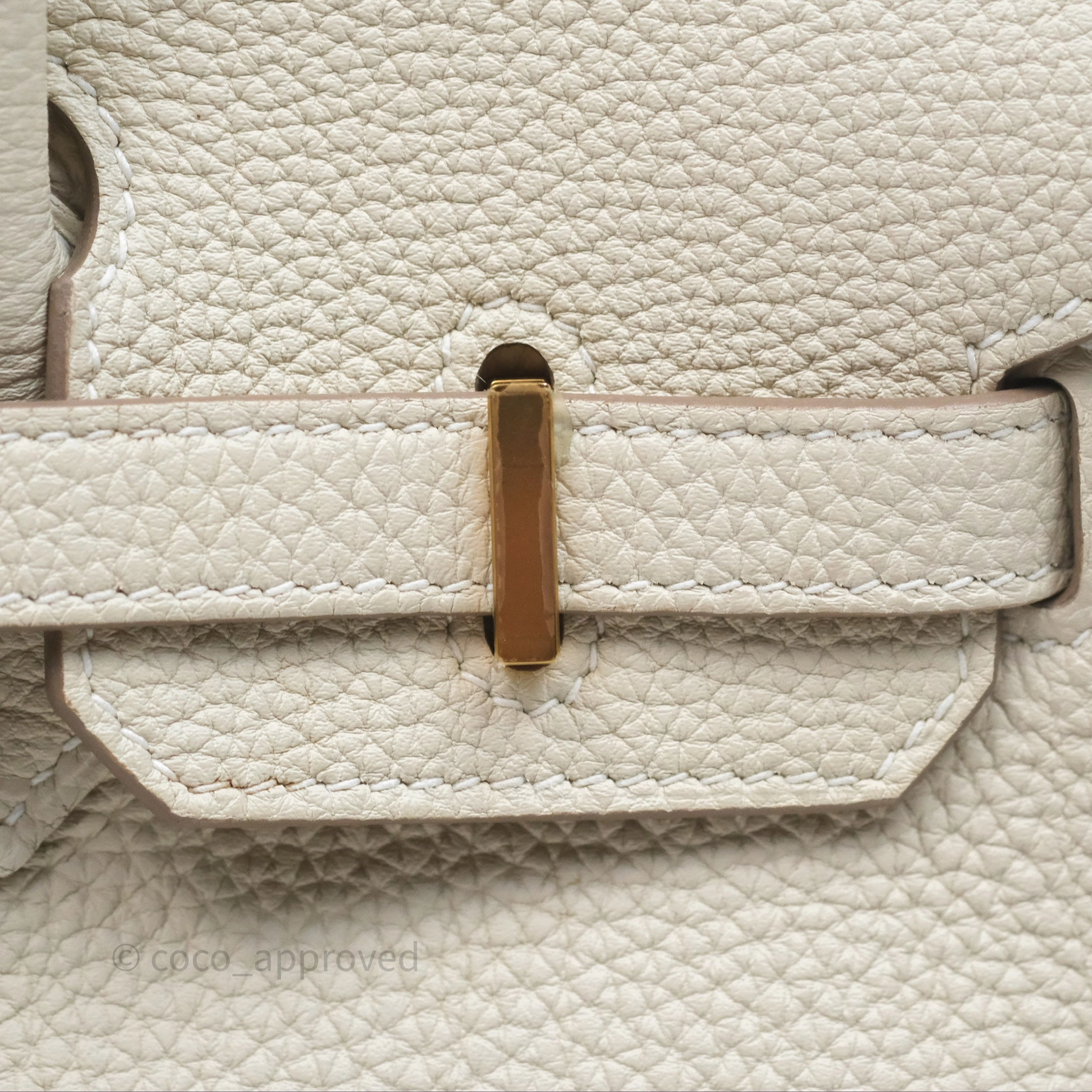 Herms Birkin 25 Retourne Craie 10 Togo Gold Hardware