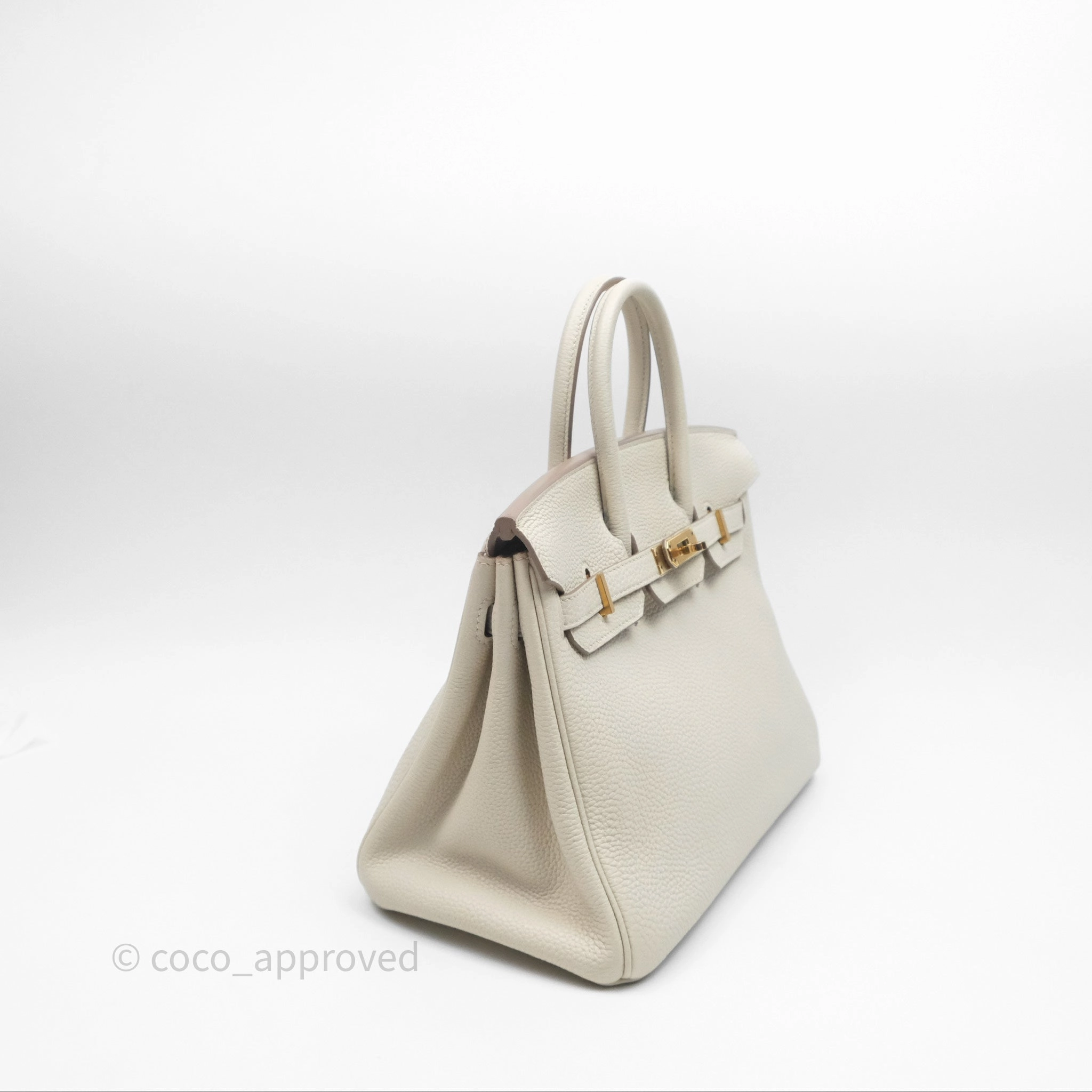 Herms Birkin 25 Retourne Craie 10 Togo Gold Hardware
