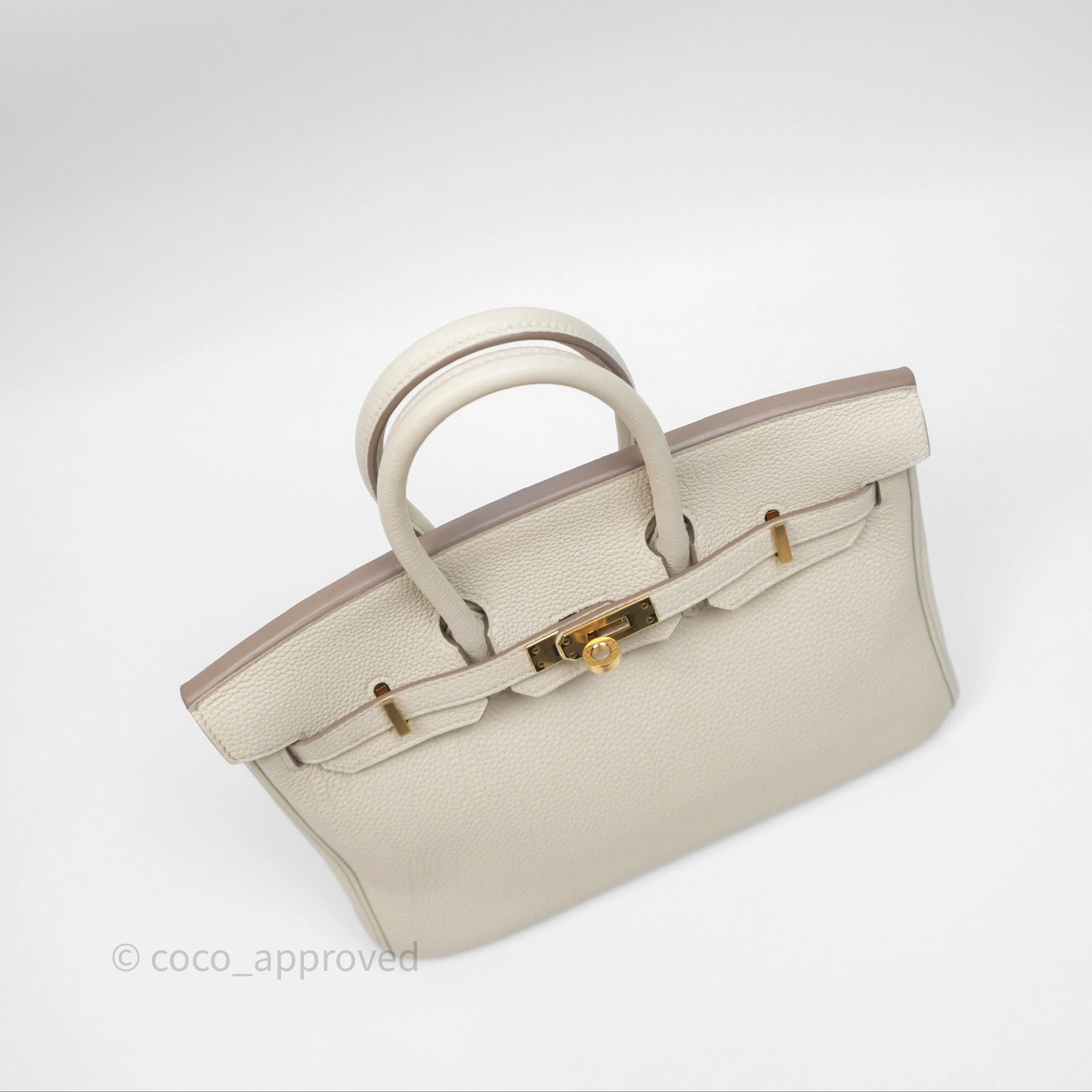 Herms Birkin 25 Retourne Craie 10 Togo Gold Hardware