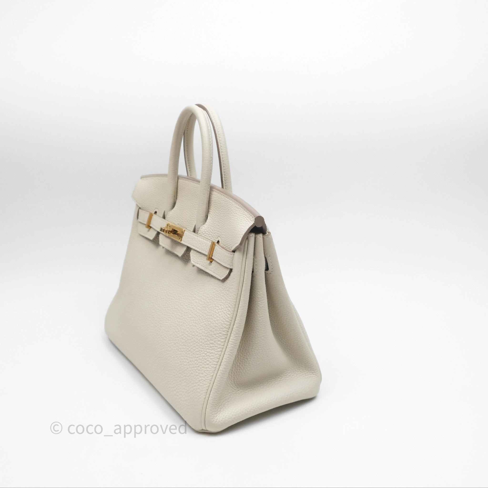 Herms Birkin 25 Retourne Craie 10 Togo Gold Hardware