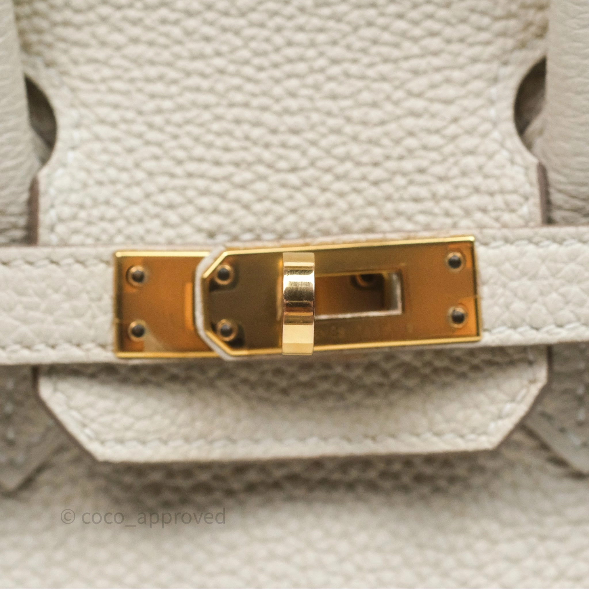 Herms Birkin 25 Retourne Craie 10 Togo Gold Hardware
