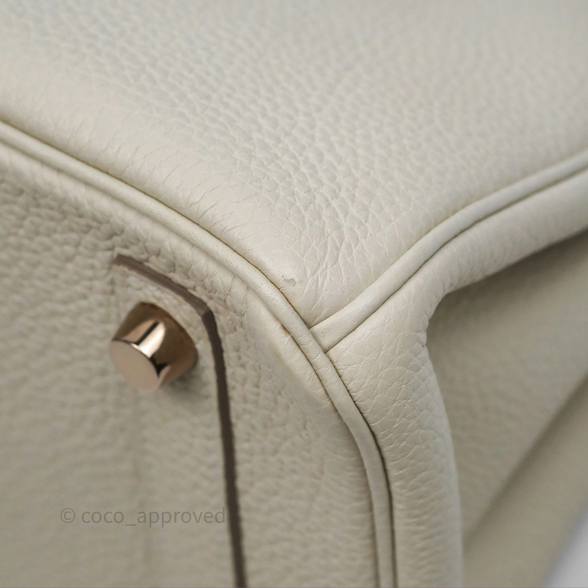 Herms Birkin 25 Retourne Craie 10 Togo Gold Hardware