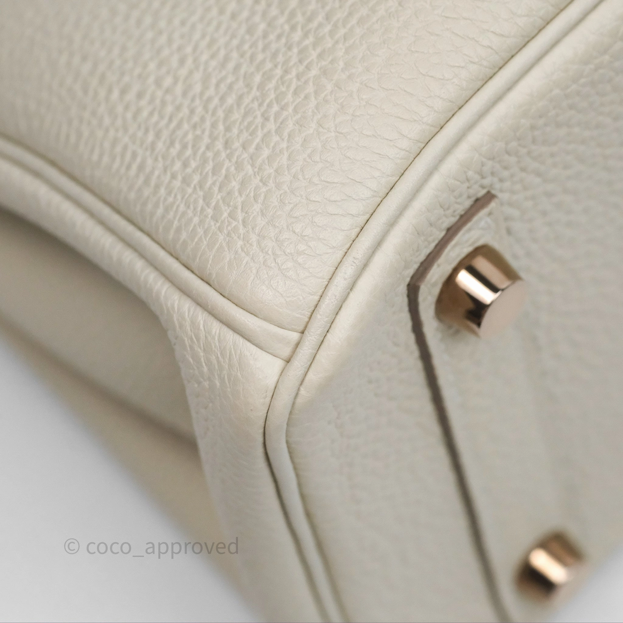 Herms Birkin 25 Retourne Craie 10 Togo Gold Hardware