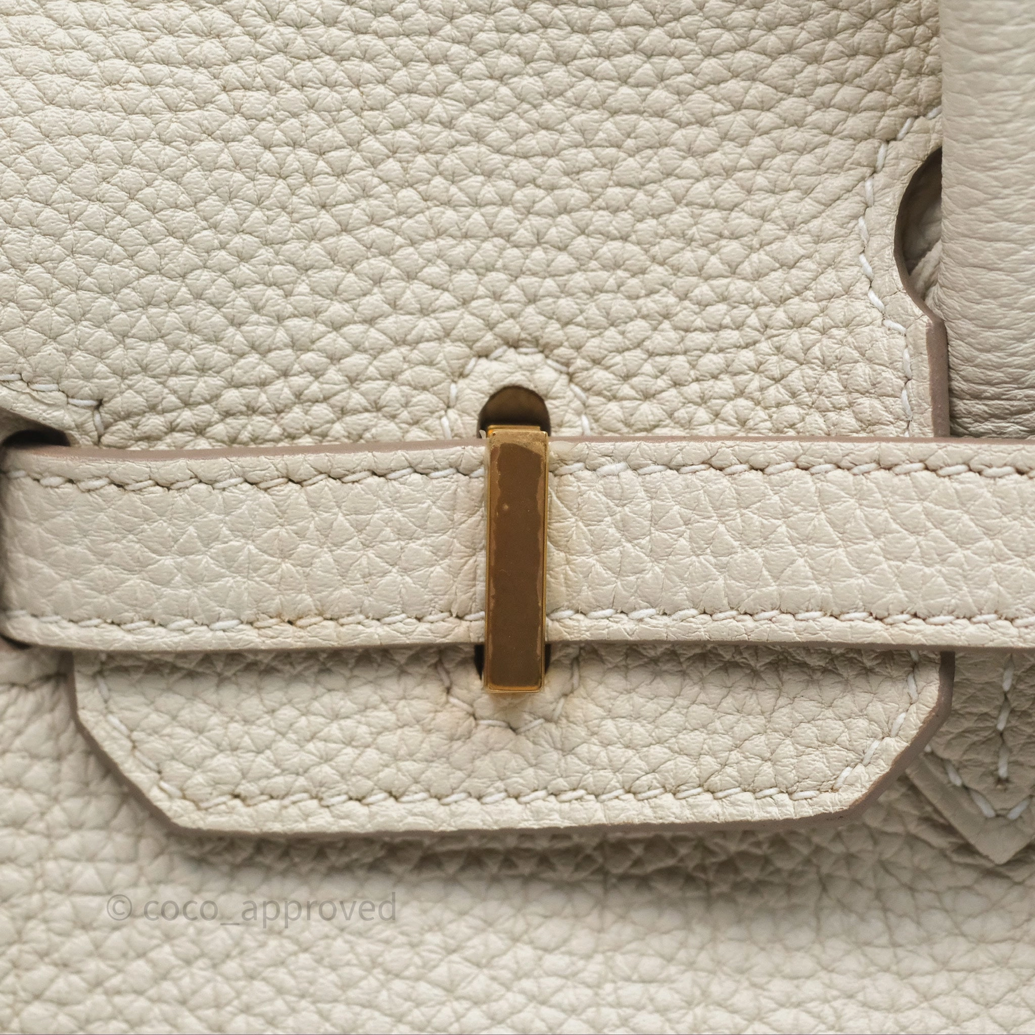 Herms Birkin 25 Retourne Craie 10 Togo Gold Hardware