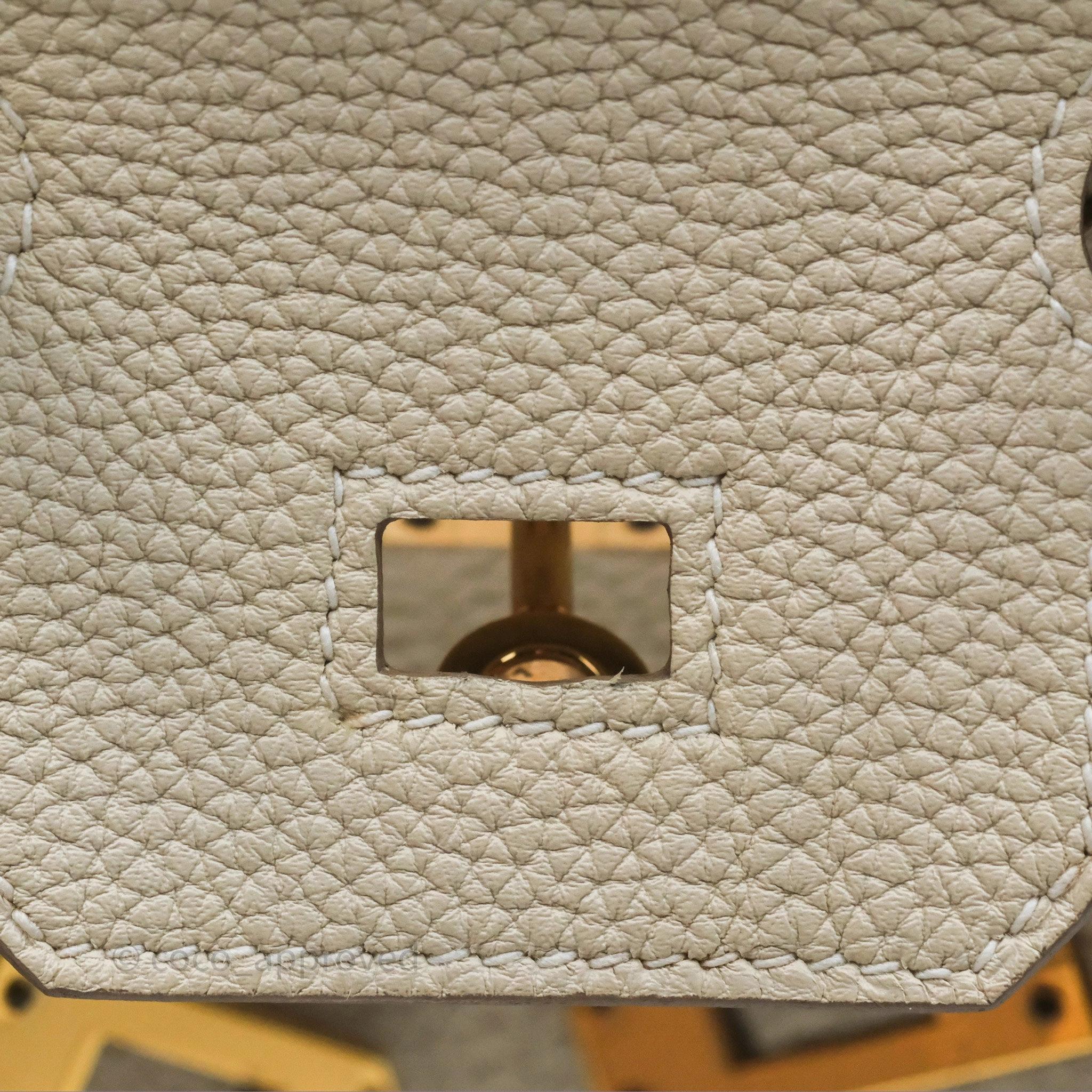 Herms Birkin 25 Retourne Craie 10 Togo Gold Hardware