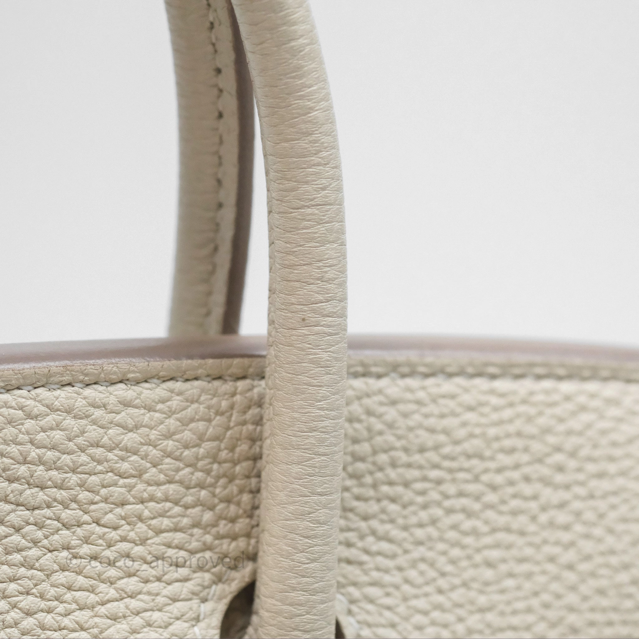 Herms Birkin 25 Retourne Craie 10 Togo Gold Hardware