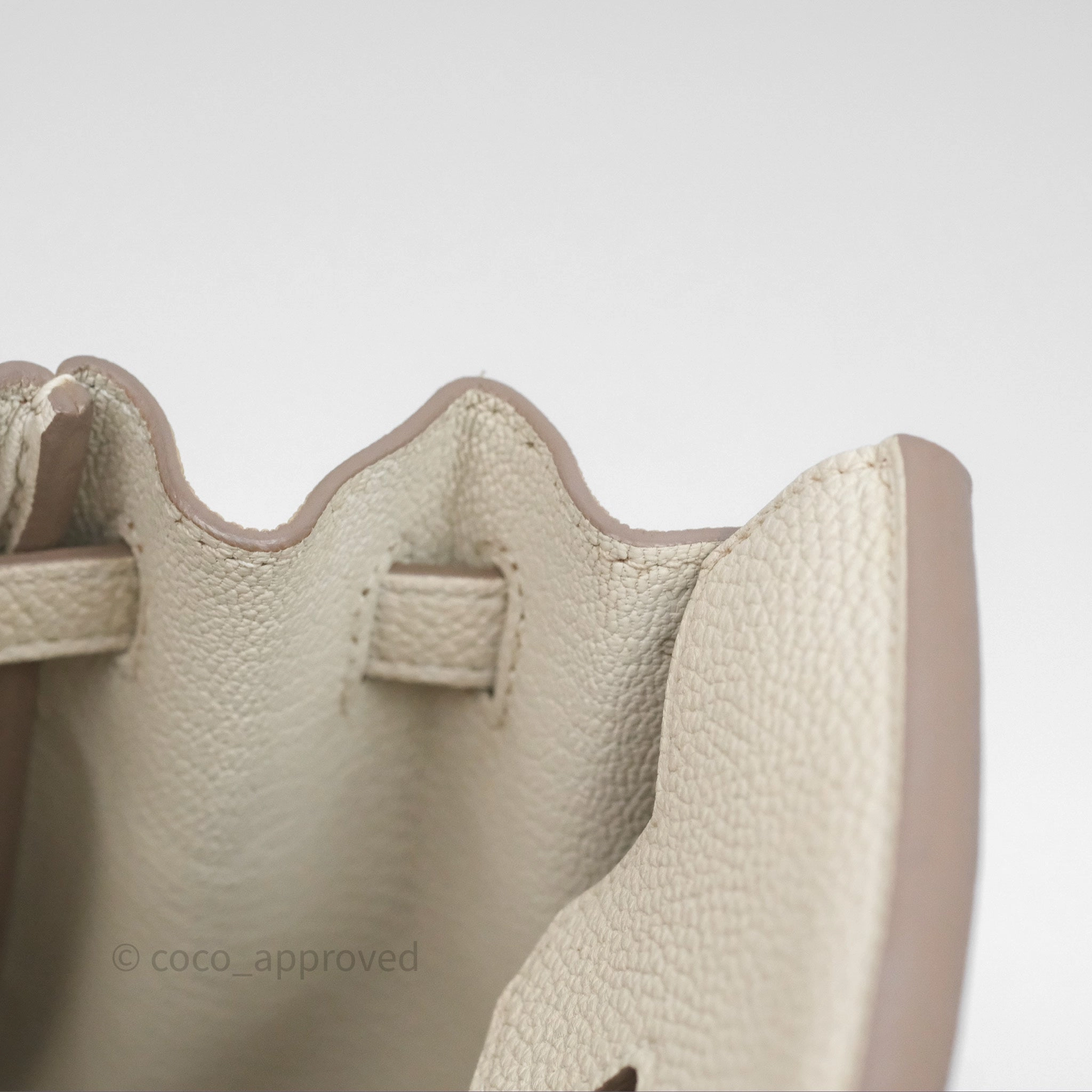 Herms Birkin 25 Retourne Craie 10 Togo Gold Hardware
