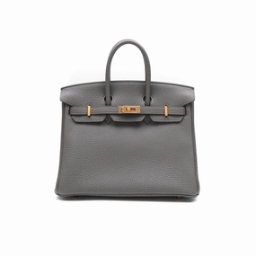 Herms Birkin 25 Retourne Etain 8F Togo Rose Gold Hardware