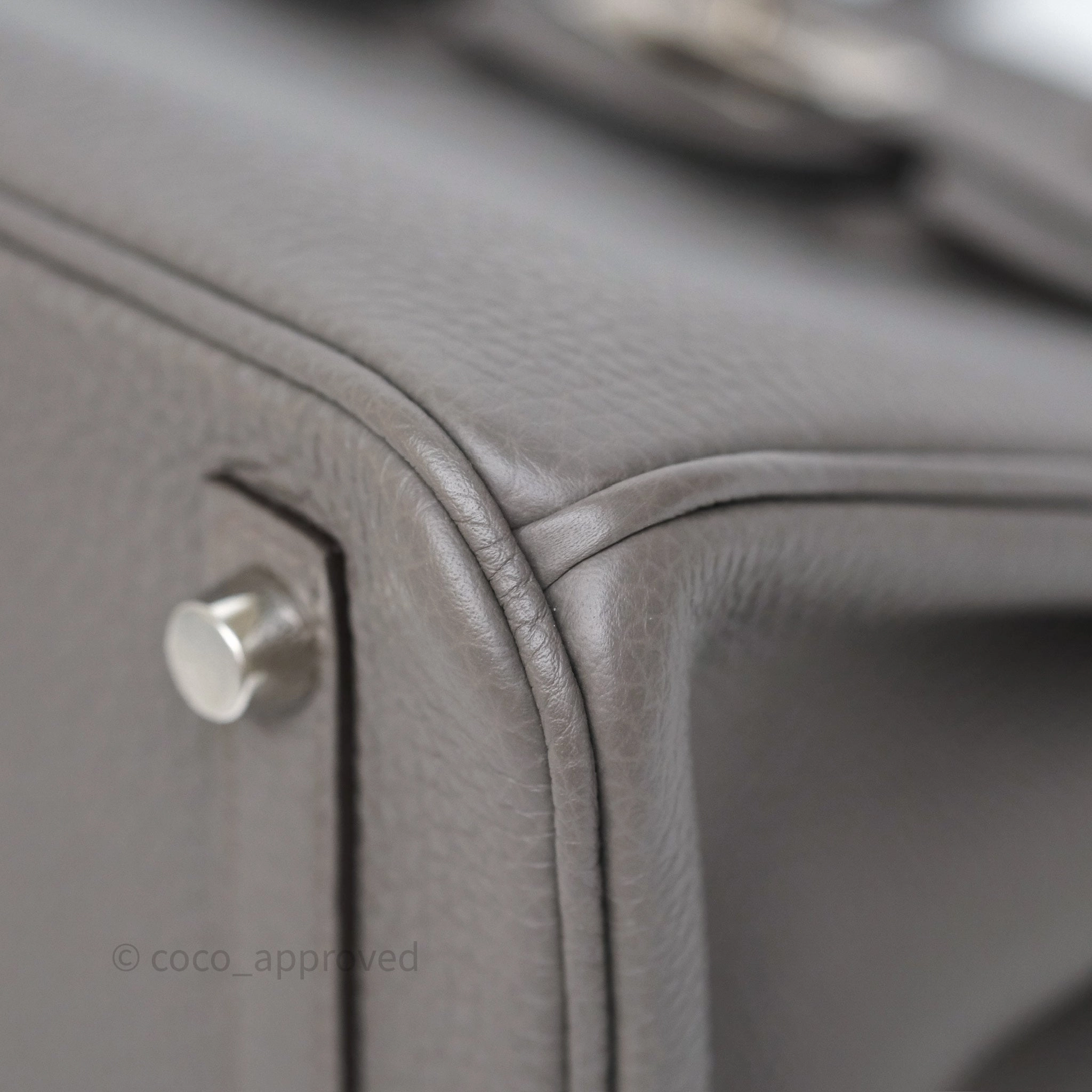 Herms Birkin 25 Retourne Gris Etain 8F Togo Palladium Hardware