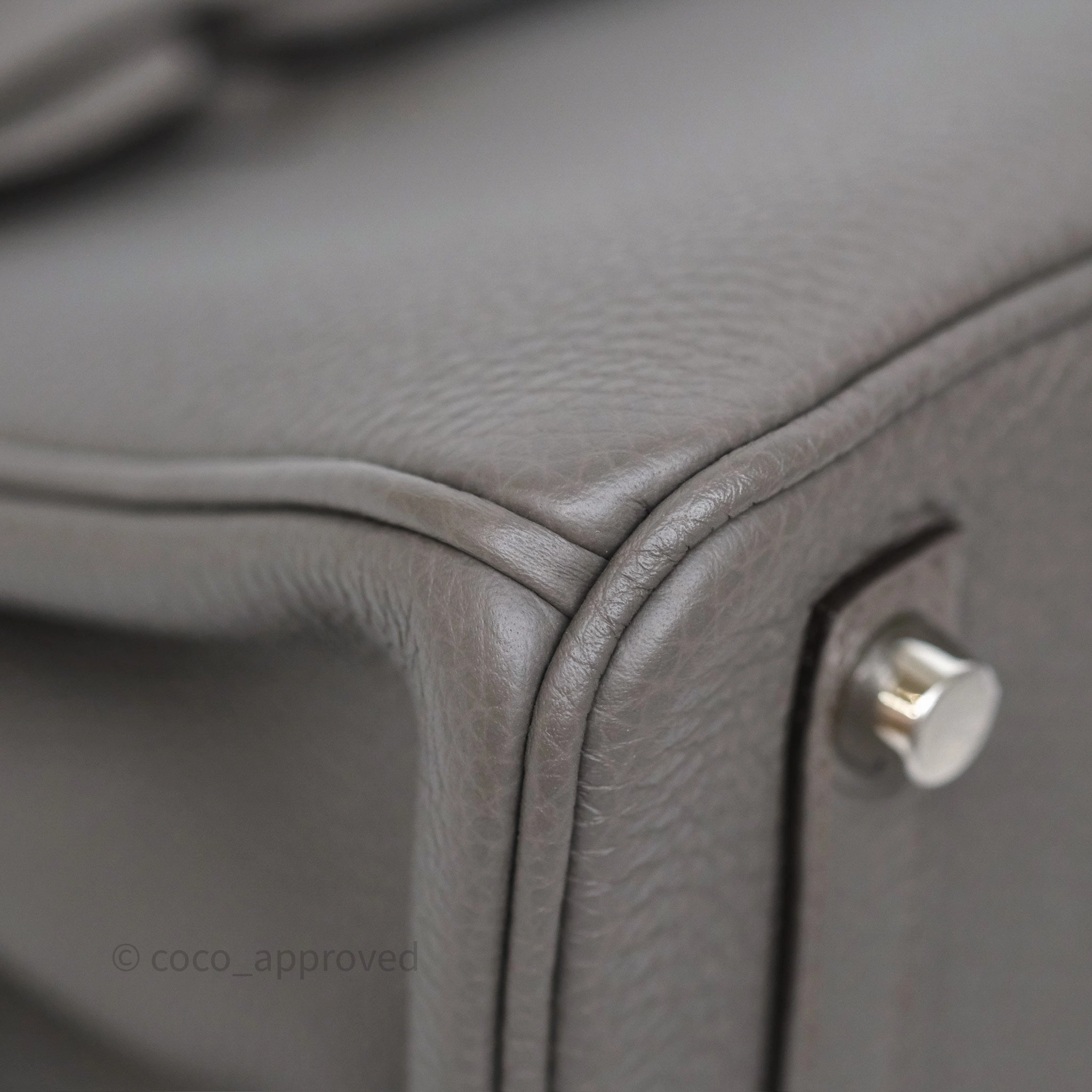 Herms Birkin 25 Retourne Gris Etain 8F Togo Palladium Hardware