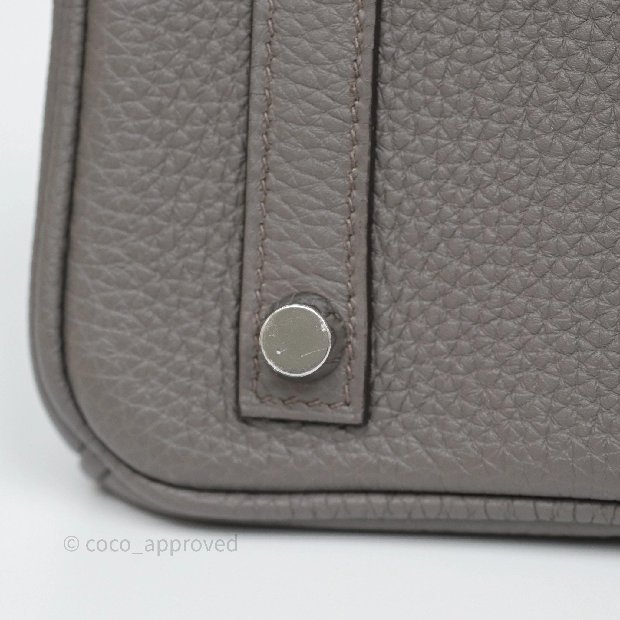 Herms Birkin 25 Retourne Gris Etain 8F Togo Palladium Hardware