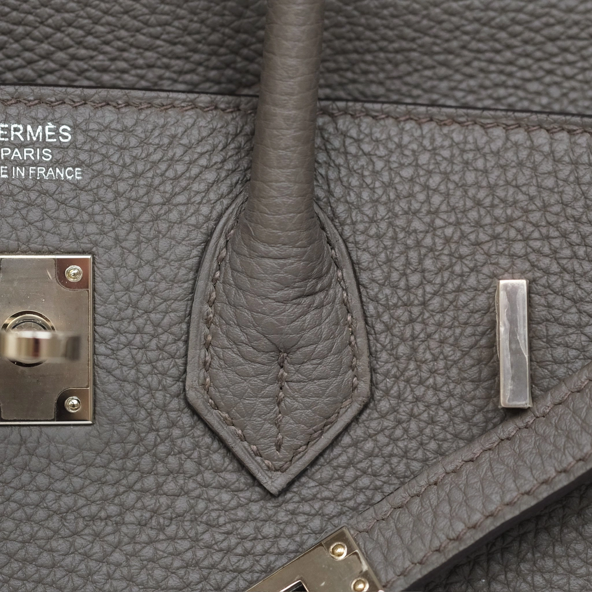 Herms Birkin 25 Retourne Gris Etain 8F Togo Palladium Hardware