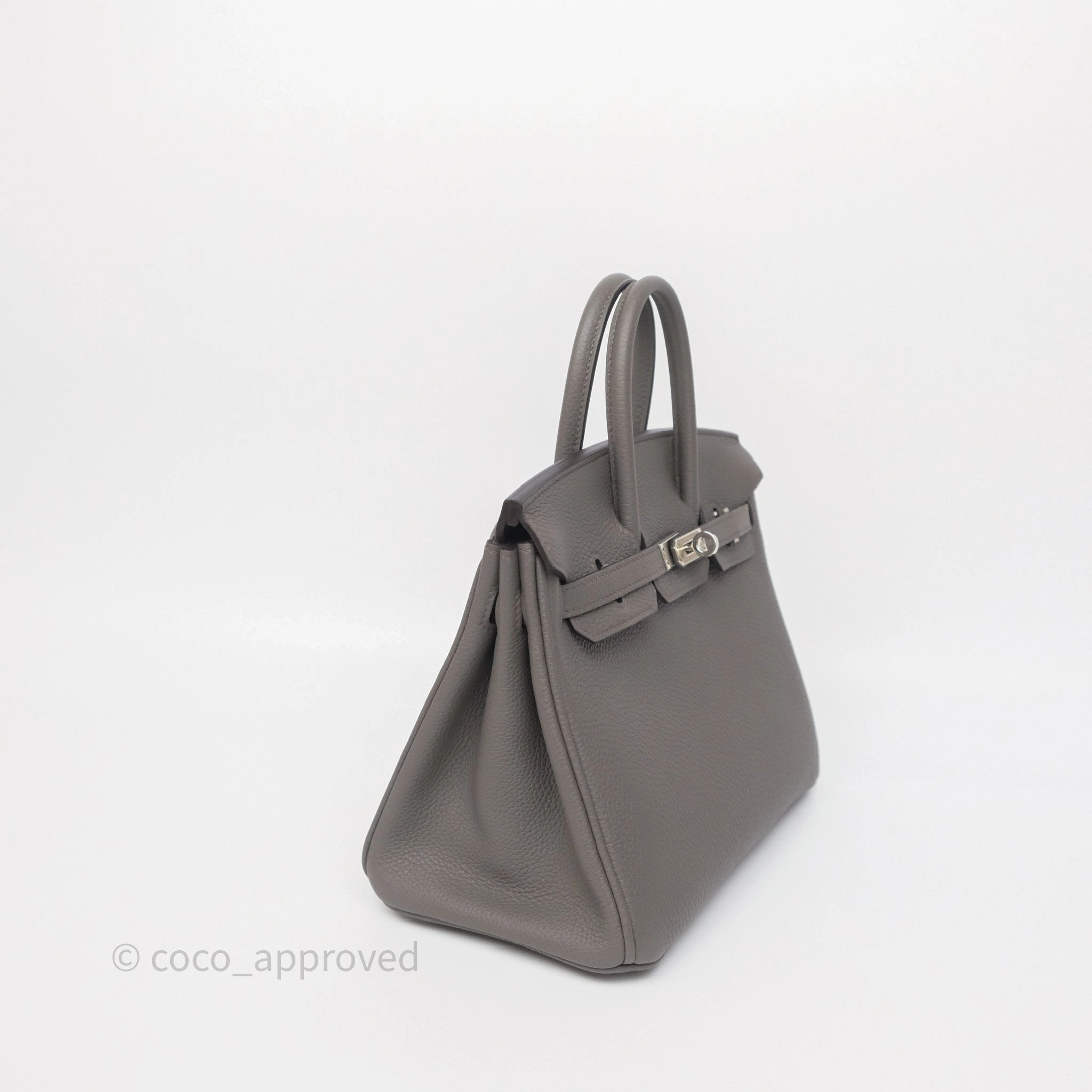 Herms Birkin 25 Retourne Gris Etain 8F Togo Palladium Hardware