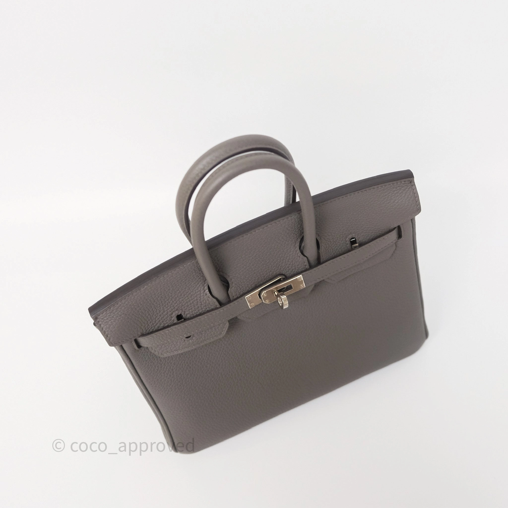 Herms Birkin 25 Retourne Gris Etain 8F Togo Palladium Hardware