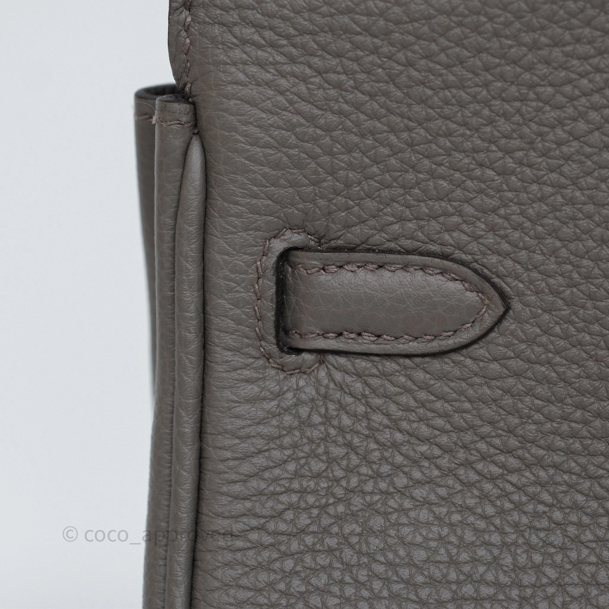 Herms Birkin 25 Retourne Gris Etain 8F Togo Palladium Hardware