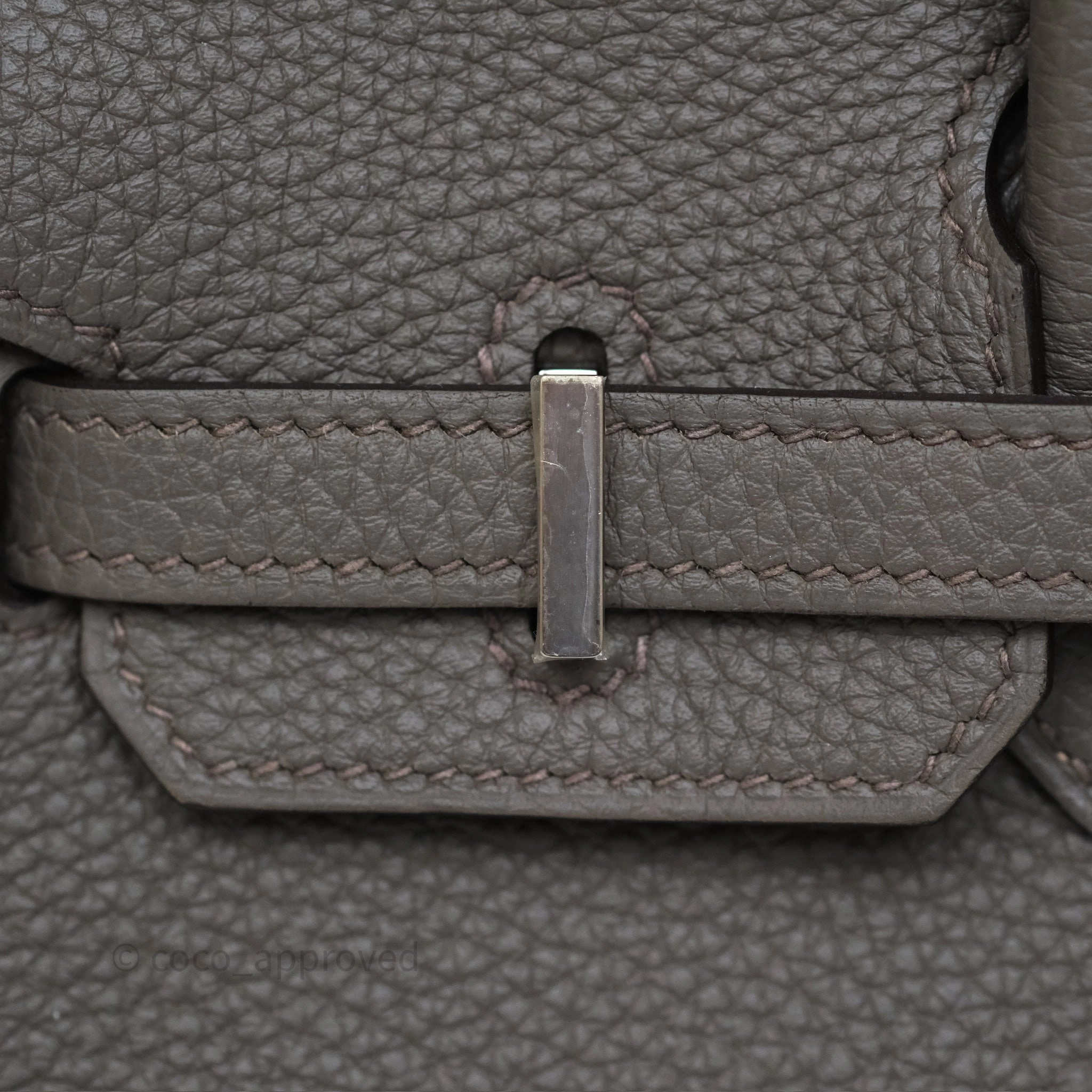 Herms Birkin 25 Retourne Gris Etain 8F Togo Palladium Hardware