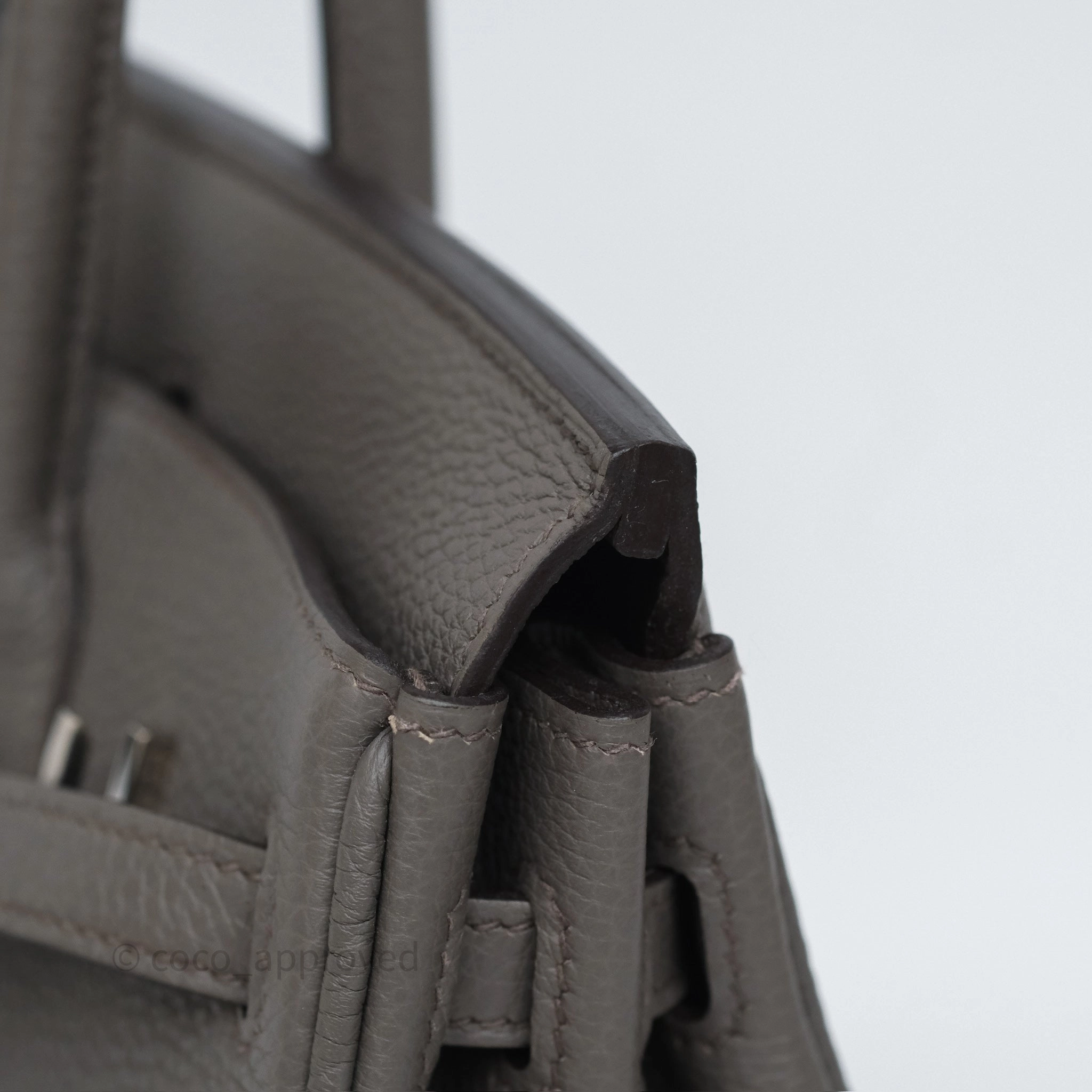 Herms Birkin 25 Retourne Gris Etain 8F Togo Palladium Hardware