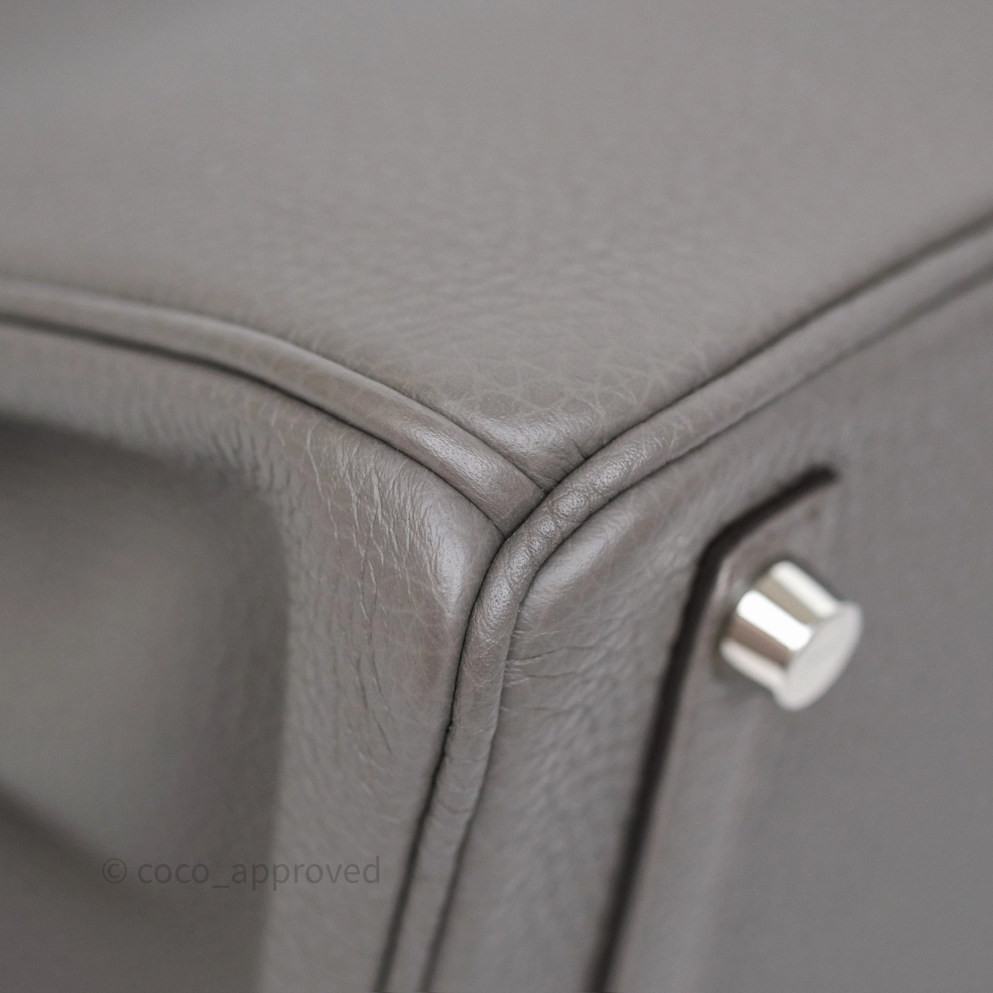 Herms Birkin 25 Retourne Gris Etain 8F Togo Palladium Hardware