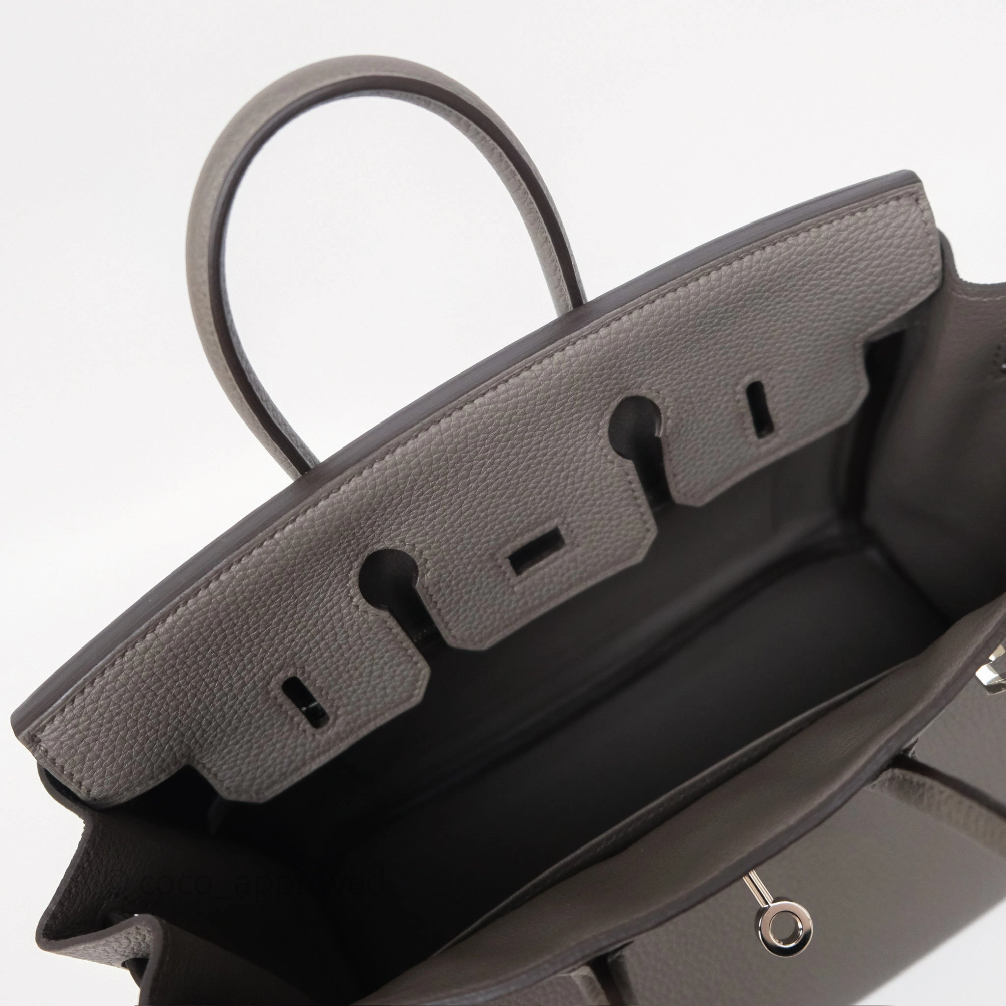 Herms Birkin 25 Retourne Gris Etain 8F Togo Palladium Hardware